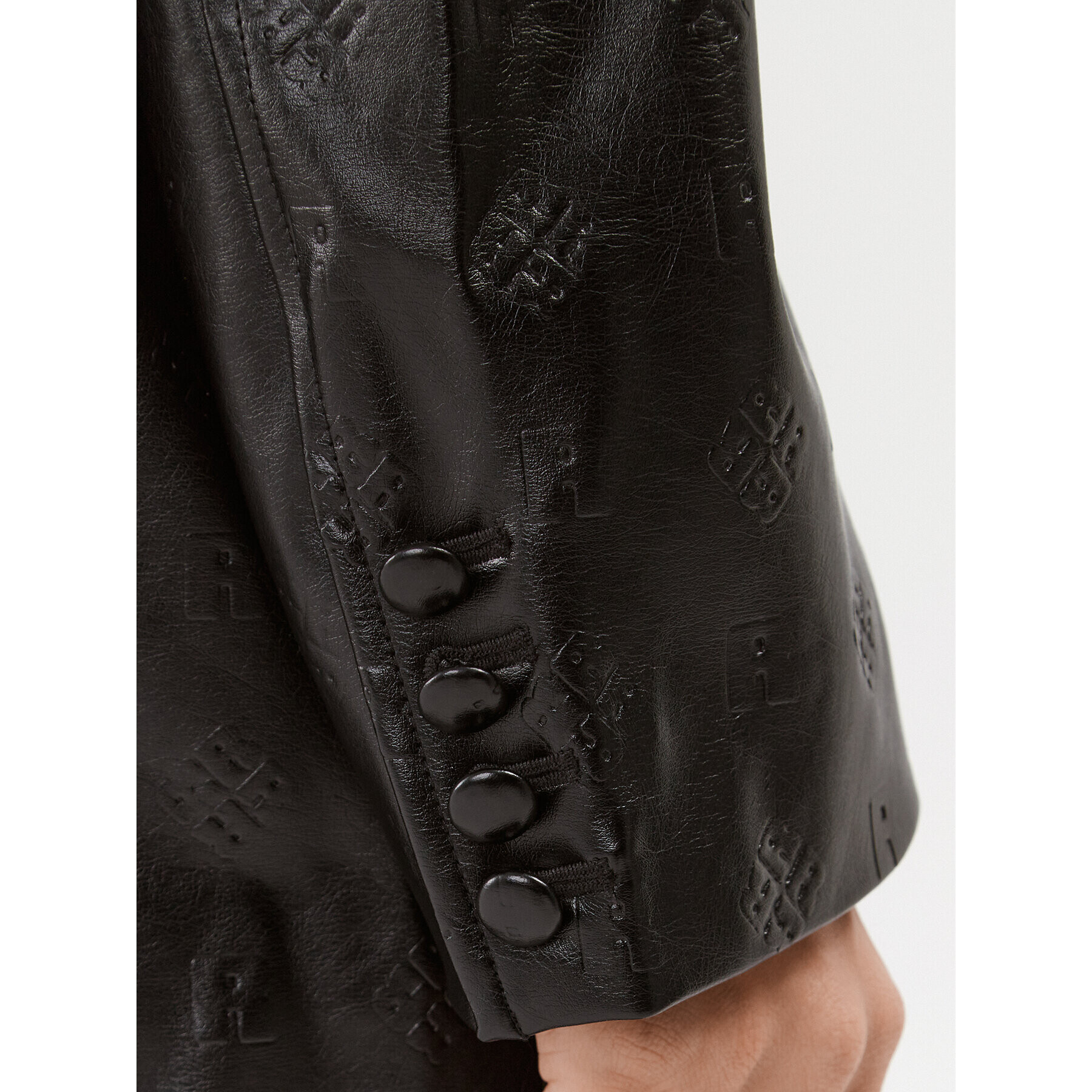 ROTATE Сако Embossed Logo 112093100 Черен Oversize - Pepit.bg
