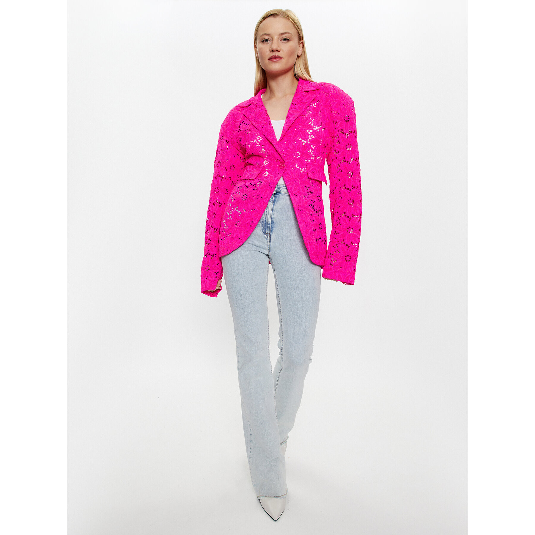 ROTATE Сако Lace Figure 1000141979 Розов Regular Fit - Pepit.bg
