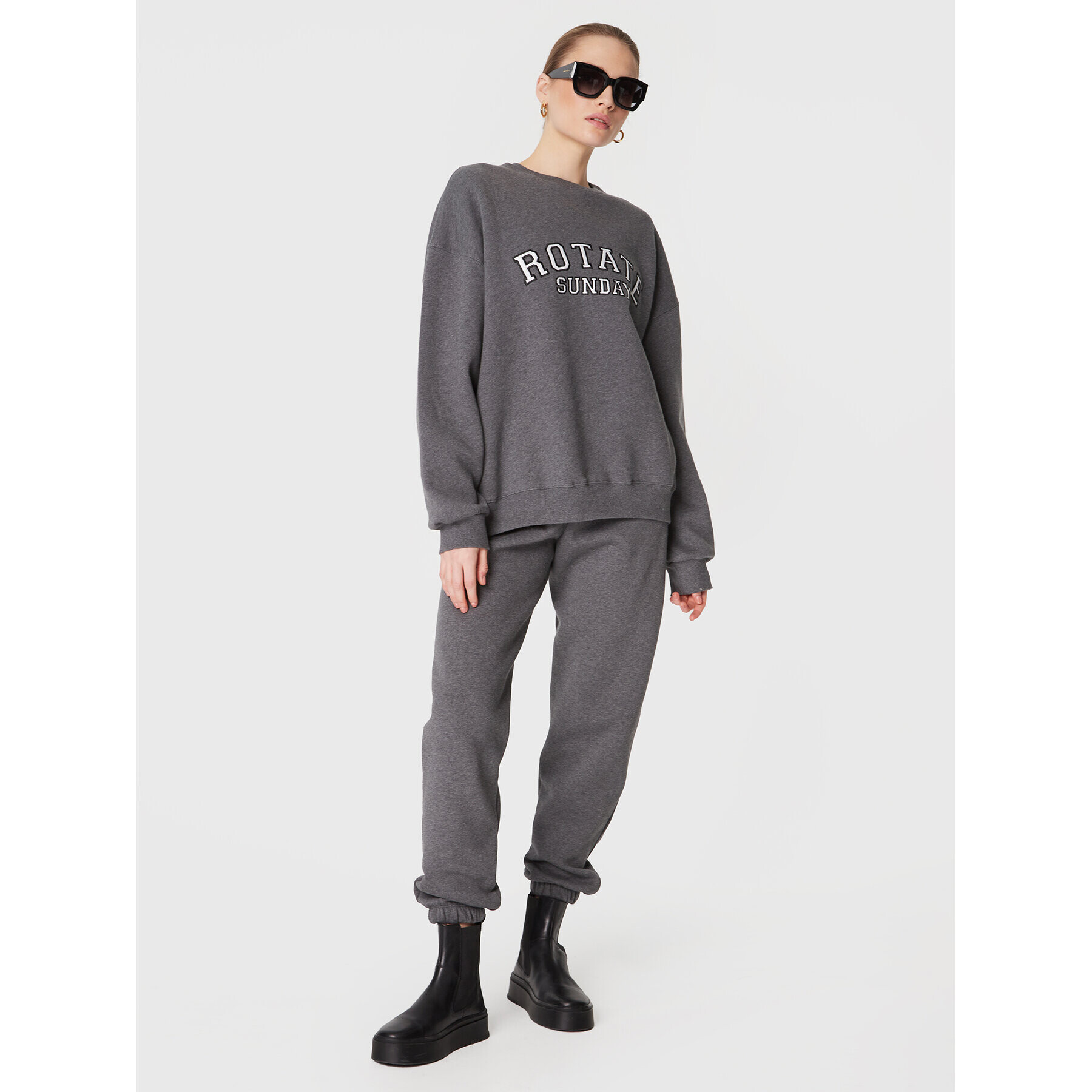 ROTATE Суитшърт Iris Crewneck RT2033 Сив Oversize - Pepit.bg