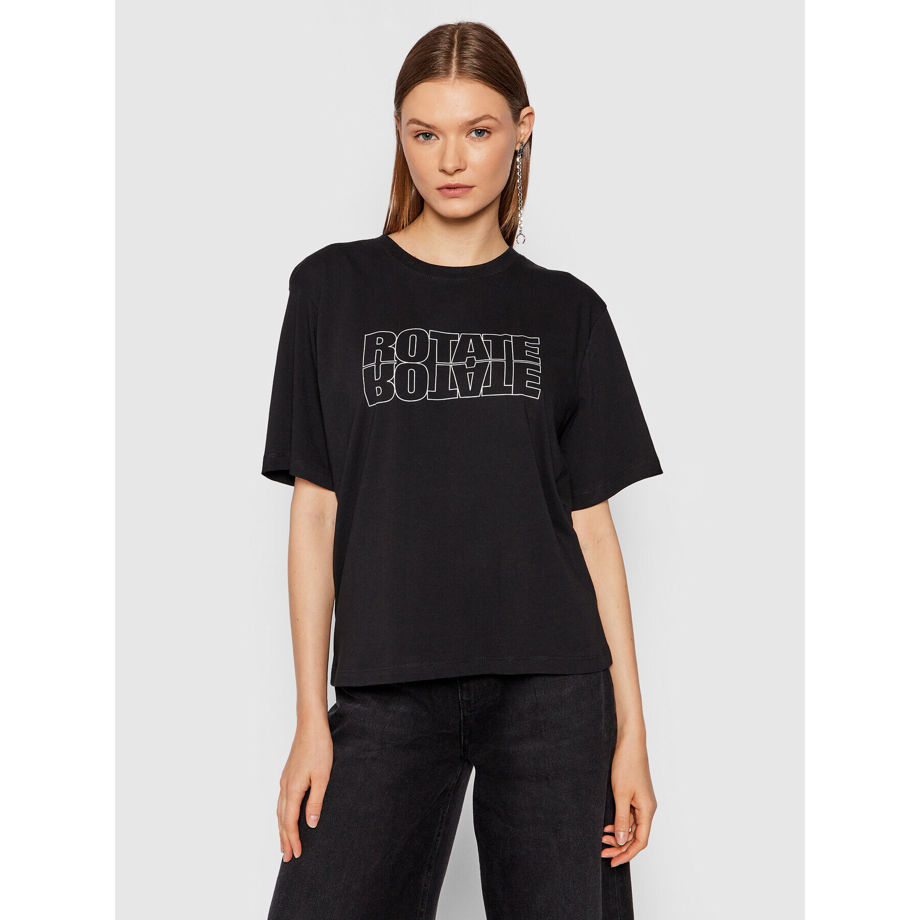 ROTATE Тишърт Aster Tee RT444 Черен Loose Fit - Pepit.bg