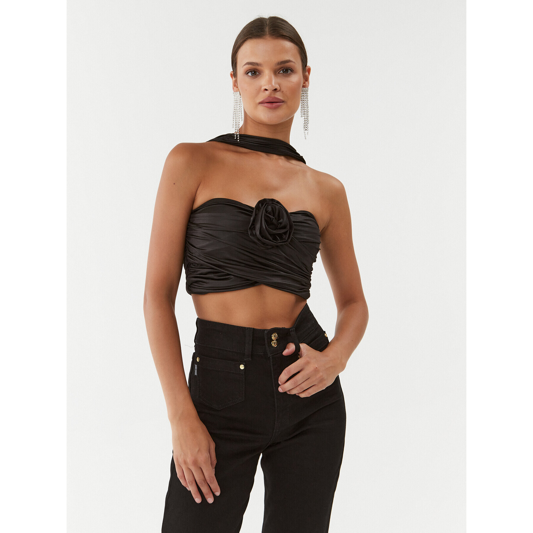 ROTATE топ Coated 111021100 Черен Cropp Fit - Pepit.bg