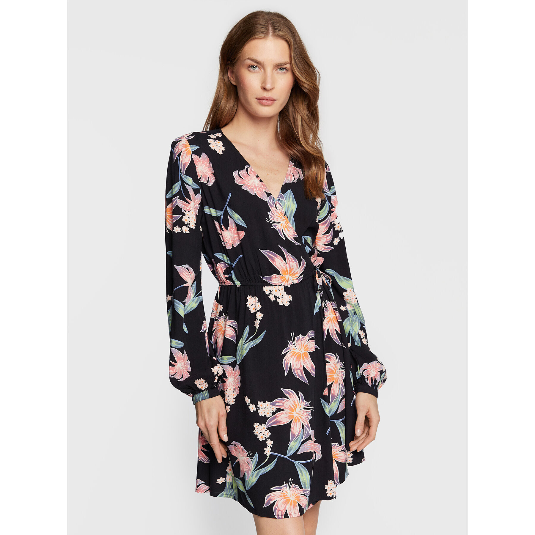 Roxy Ежедневна рокля Party Waves Printed ERJWD03672 Черен Regular Fit - Pepit.bg