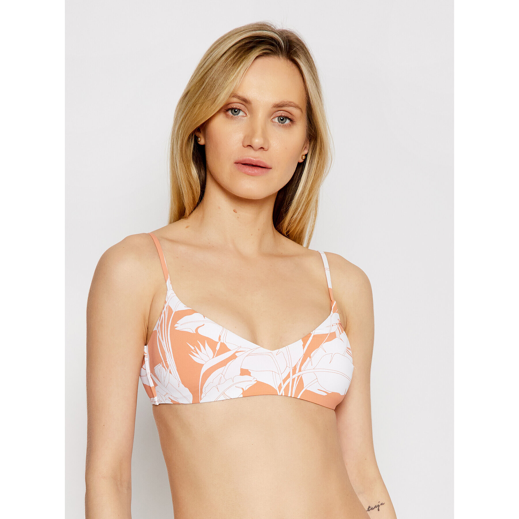 Roxy Горнище на бански Printed Beach Classics Athletic Triangle ERJX304071 Бежов - Pepit.bg