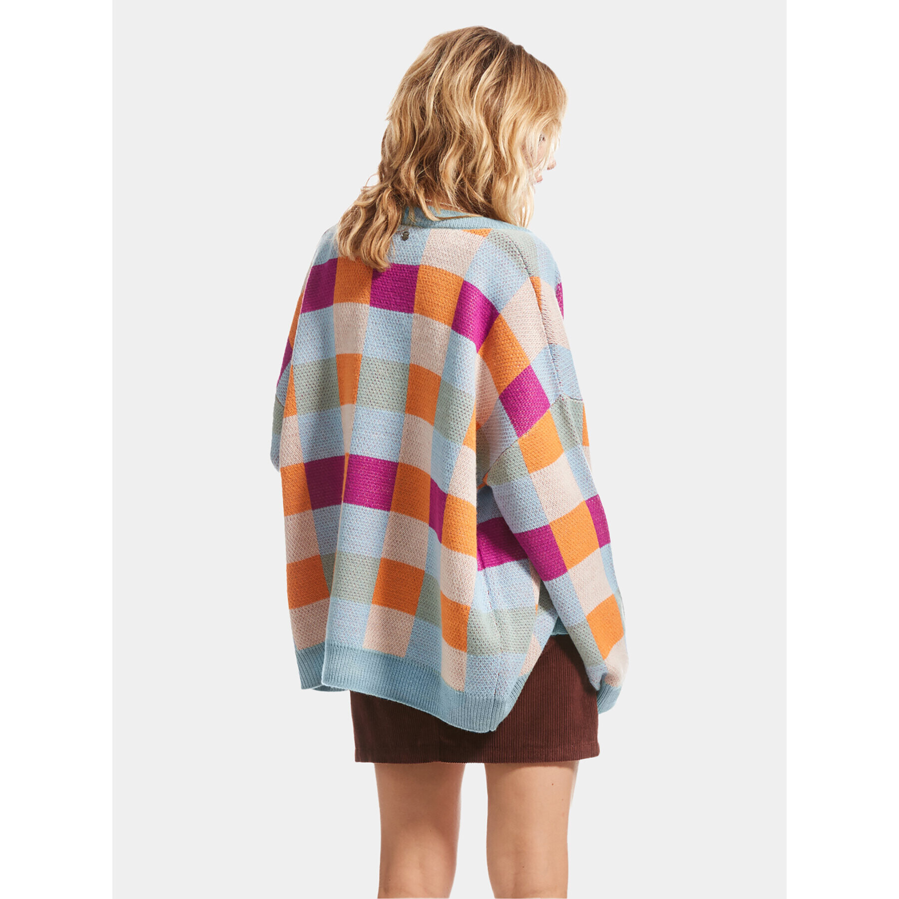 Roxy Кардиган Small Slow Chec Swtr ERJSW03578 Син Regular Fit - Pepit.bg