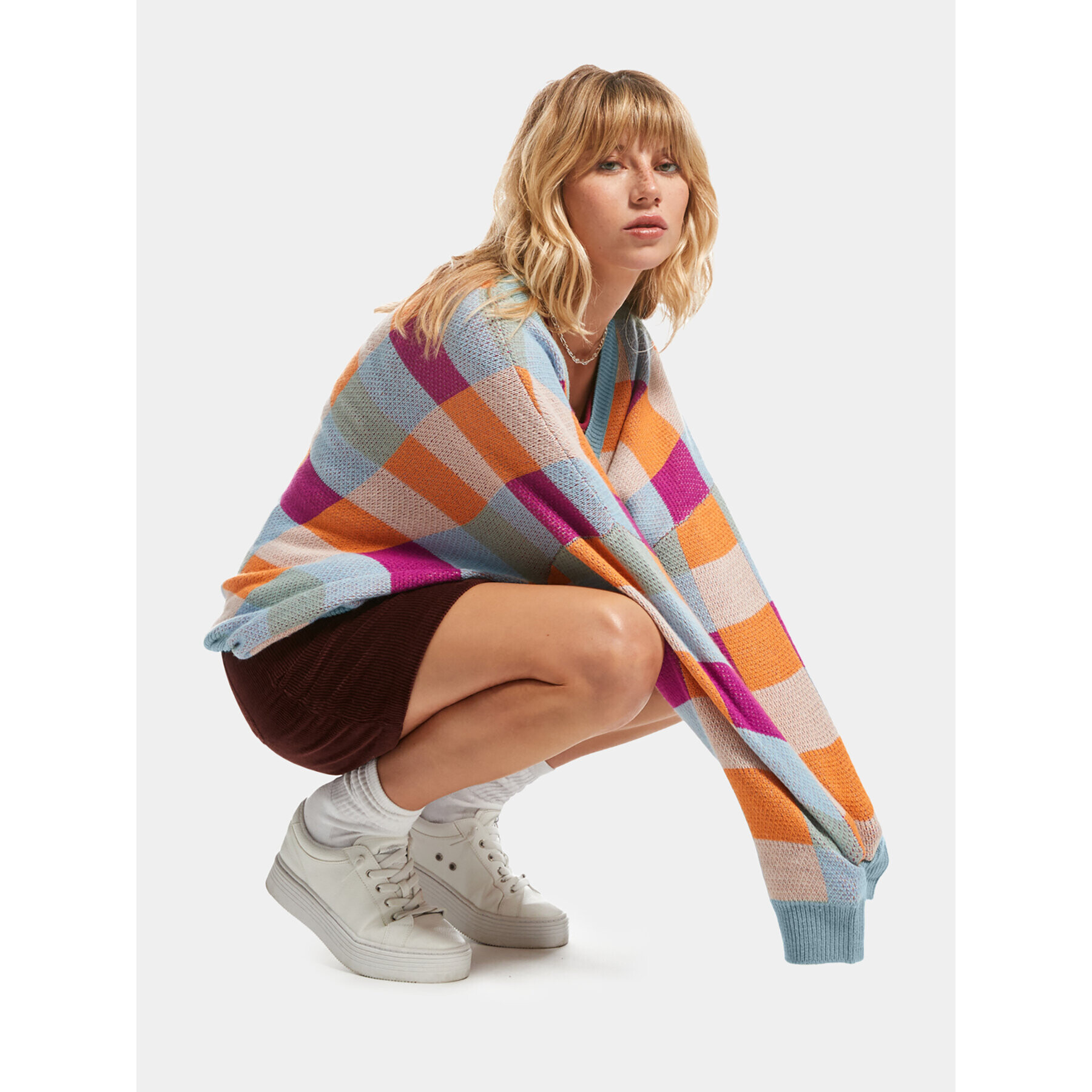 Roxy Кардиган Small Slow Chec Swtr ERJSW03578 Син Regular Fit - Pepit.bg