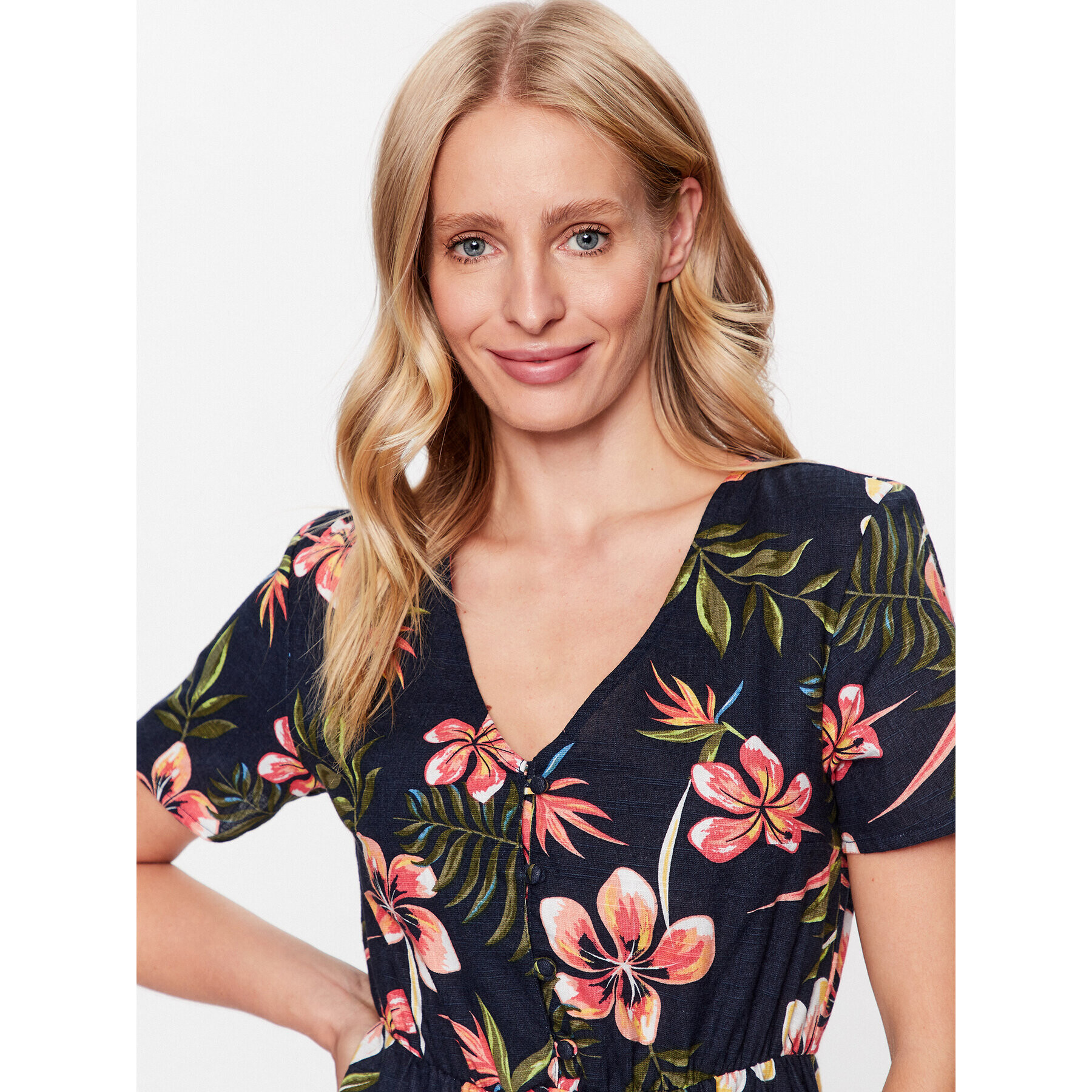 Roxy Лятна рокля ERJWD03709 Тъмносин Regular Fit - Pepit.bg