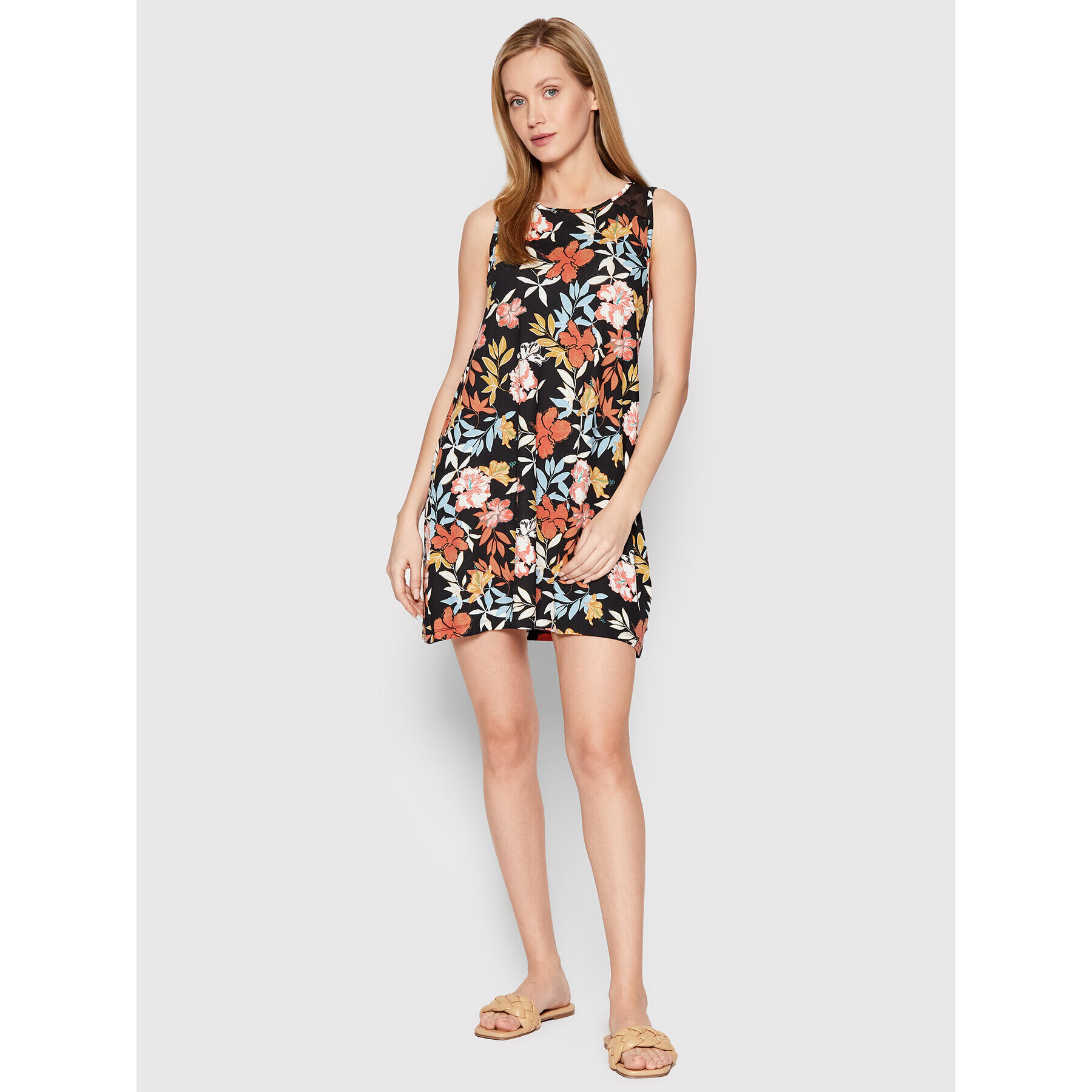 Roxy Лятна рокля Paradise Isle ERJKD03387 Черен Regular rFit - Pepit.bg