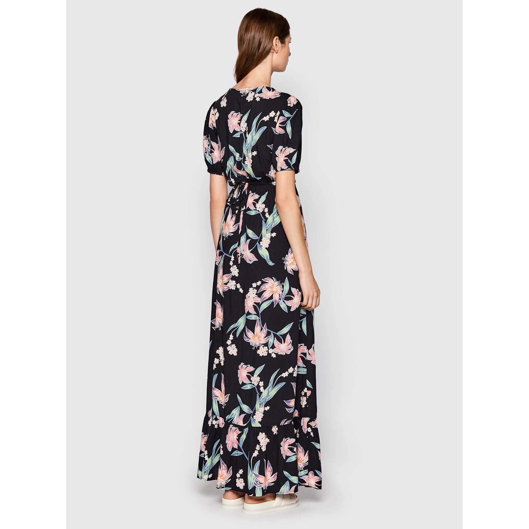 Roxy Лятна рокля Slow Down Time ERJWD03659 Черен Regular Fit - Pepit.bg