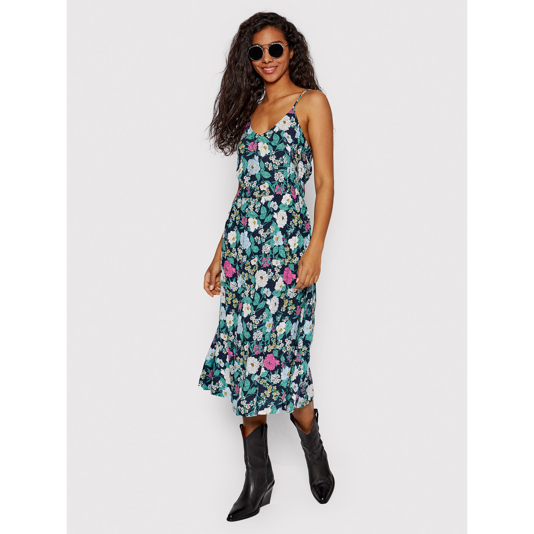 Roxy Лятна рокля Strappy ERJWD03620 Зелен Regular Fit - Pepit.bg