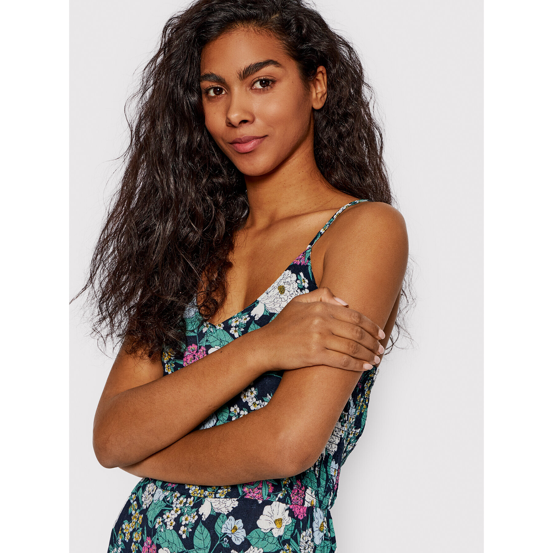Roxy Лятна рокля Strappy ERJWD03620 Зелен Regular Fit - Pepit.bg
