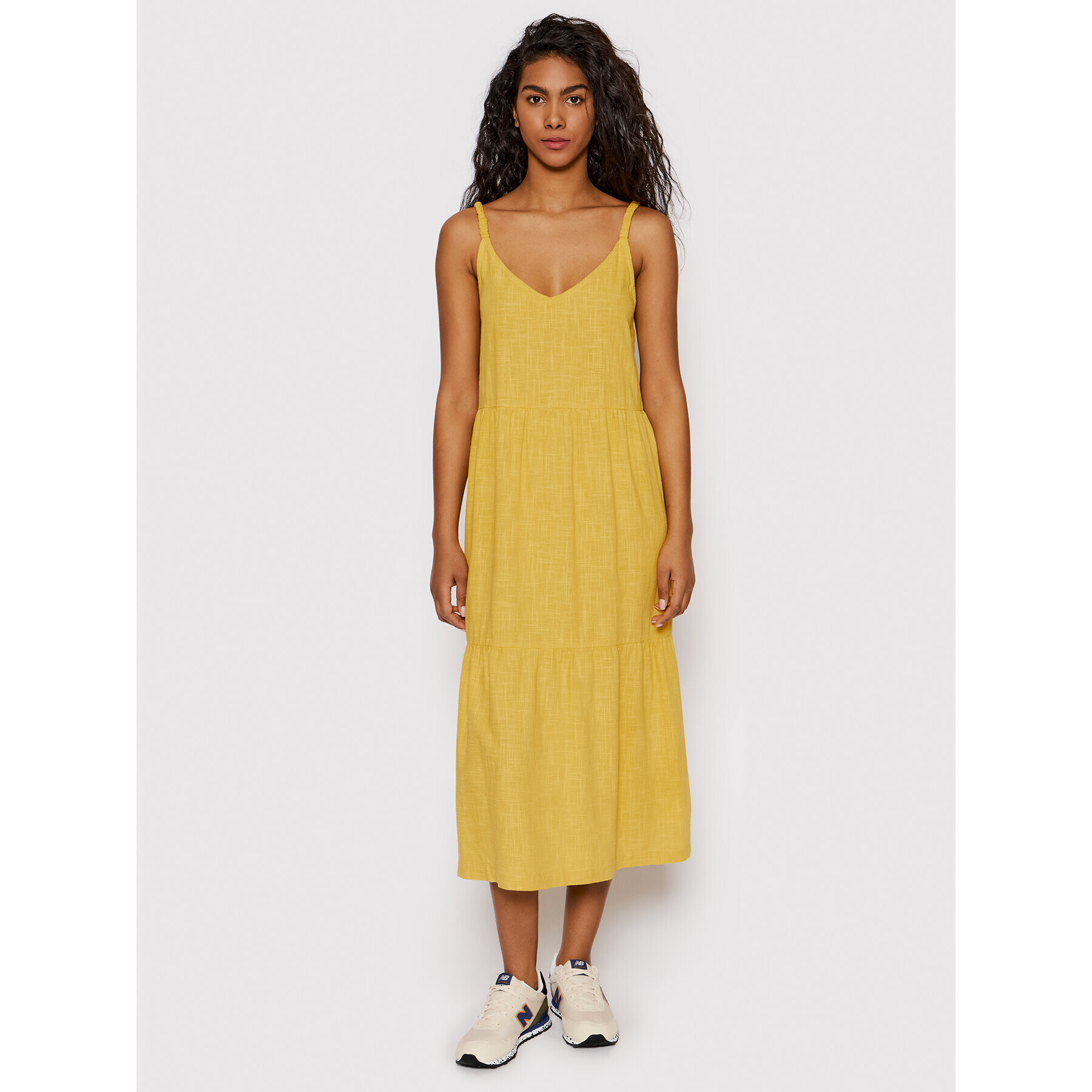 Roxy Лятна рокля Waiting Line ERJWD03610 Жълт Regular Fit - Pepit.bg