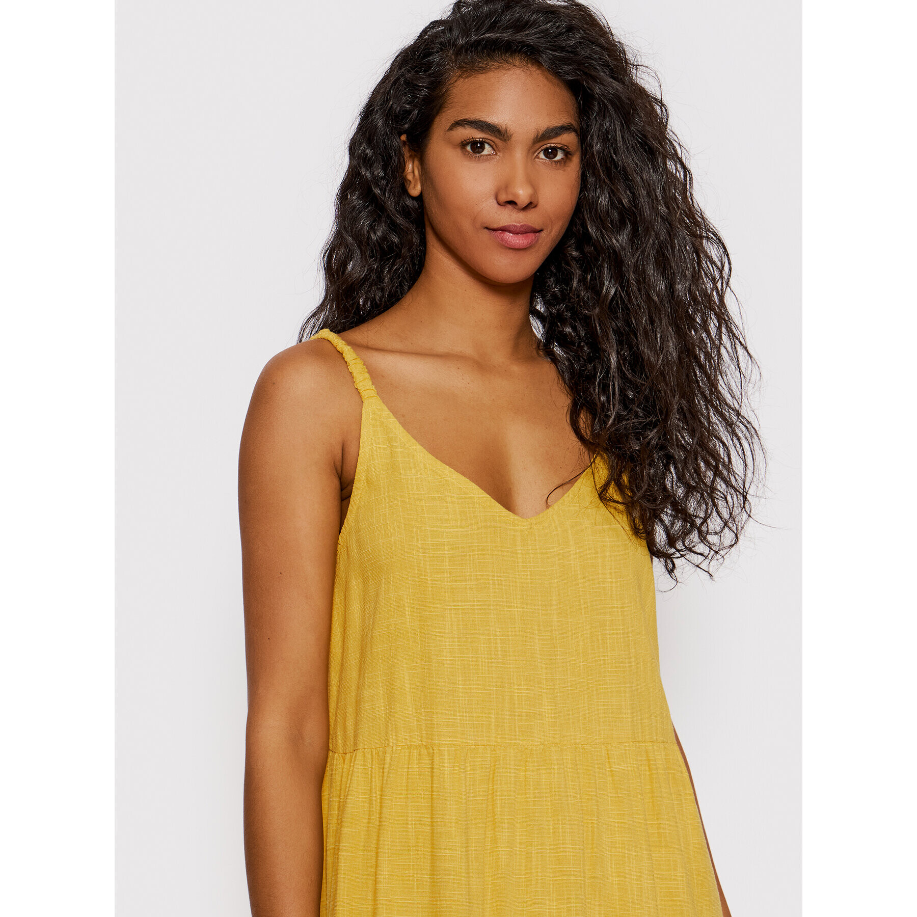 Roxy Лятна рокля Waiting Line ERJWD03610 Жълт Regular Fit - Pepit.bg