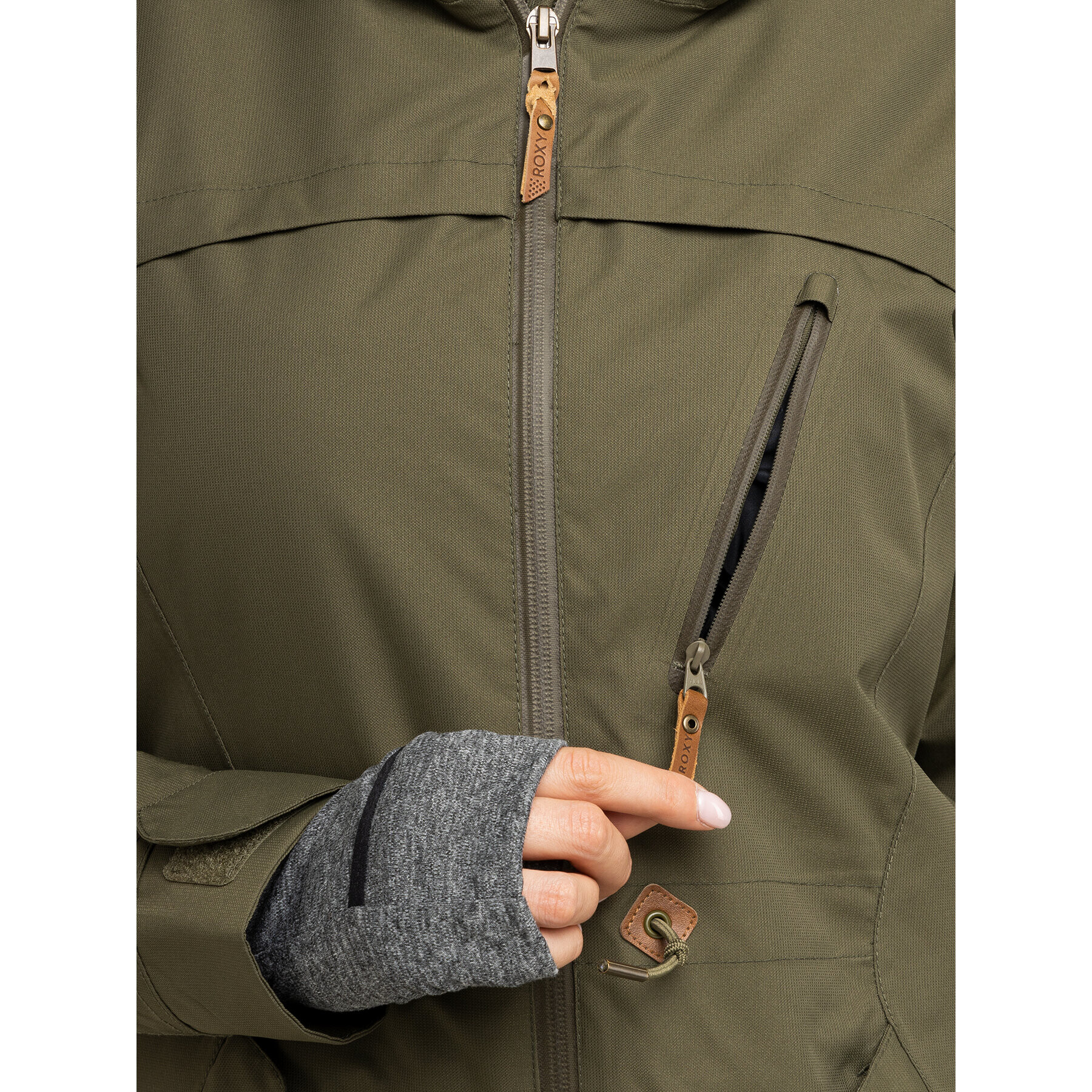 Roxy Парка Stated ERJTJ03225 Зелен Long Fit - Pepit.bg