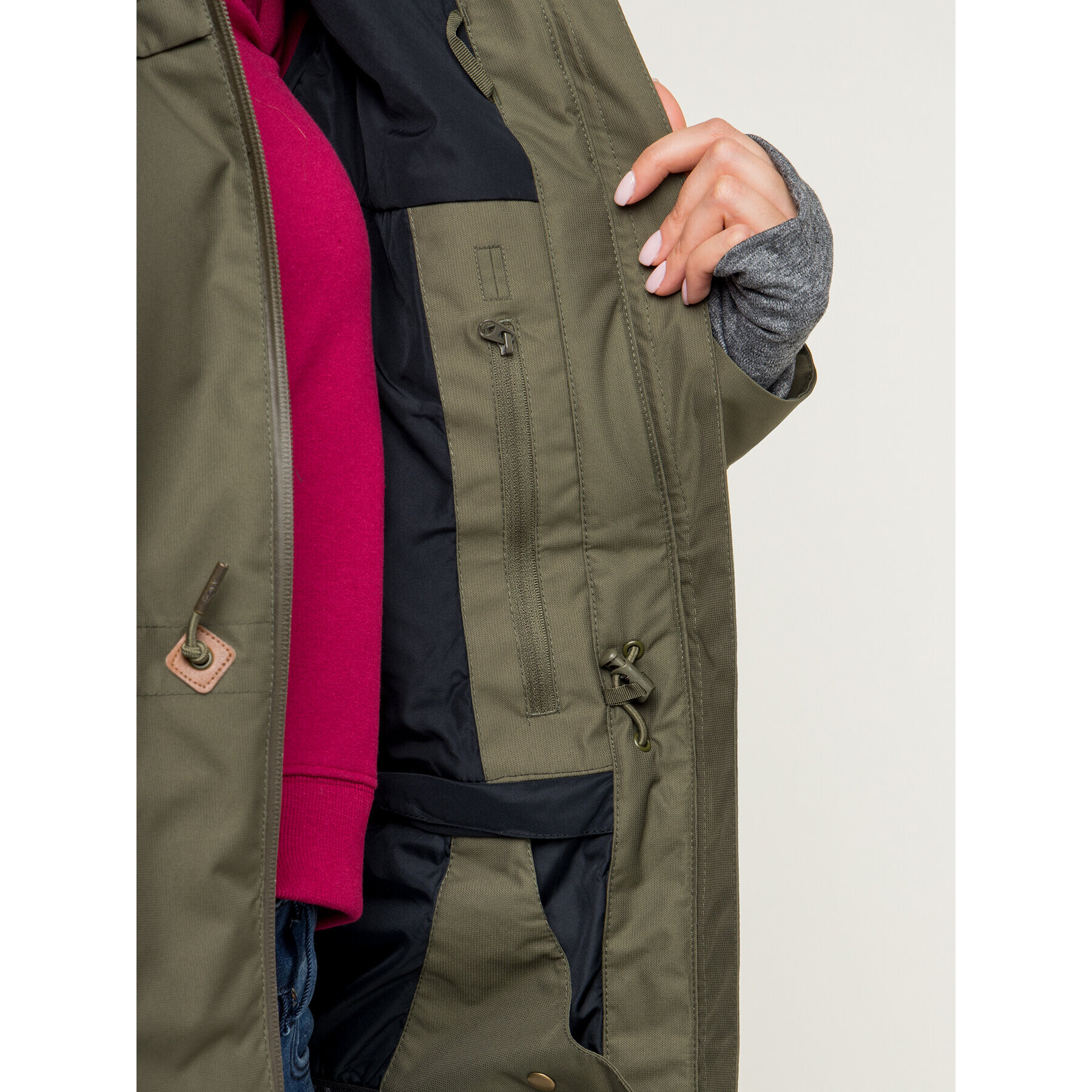 Roxy Парка Stated ERJTJ03225 Зелен Long Fit - Pepit.bg