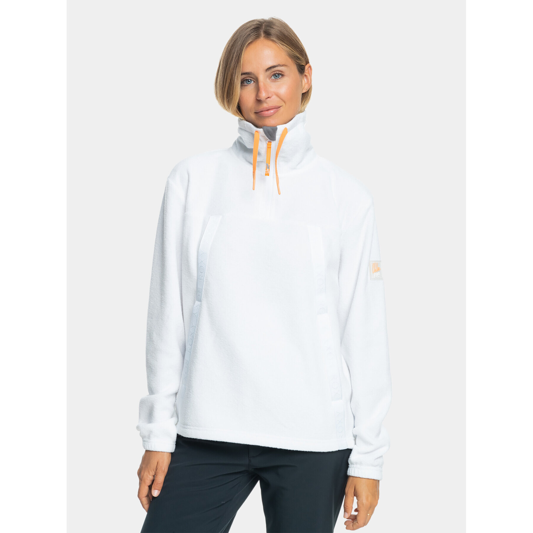 Roxy Полар Chloe Kim Layer Otlr ERJFT04713 Бял Regular Fit - Pepit.bg