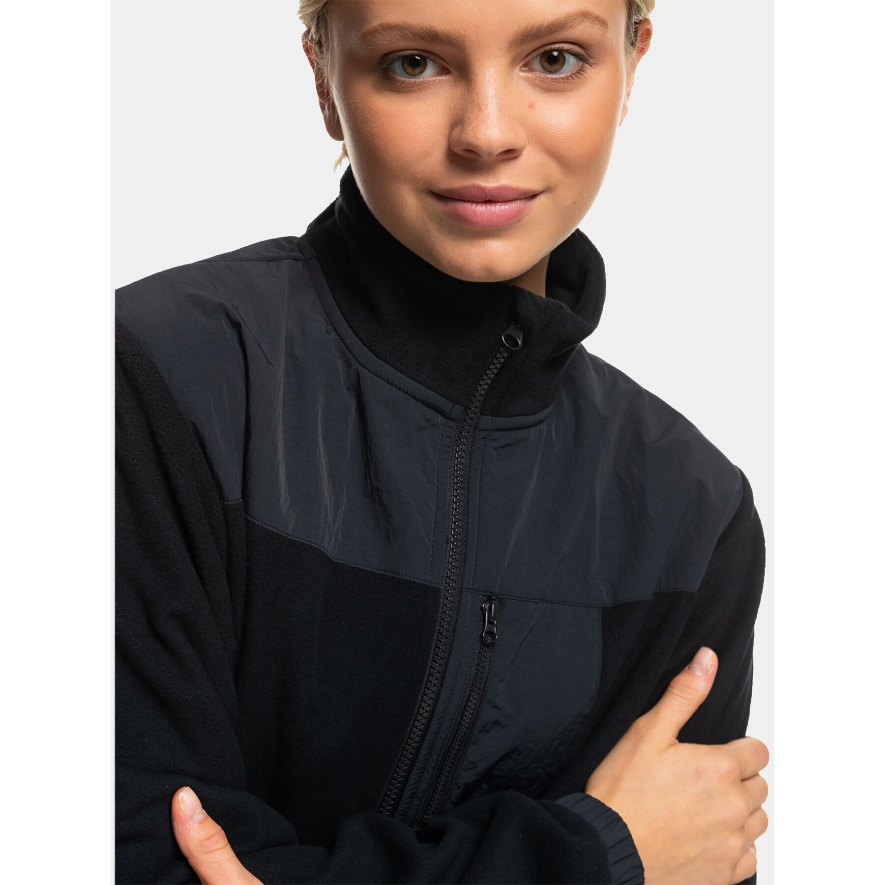 Roxy Полар Wow Zip Up Jkt Plfl ERJPF03141 Сив Regular Fit - Pepit.bg