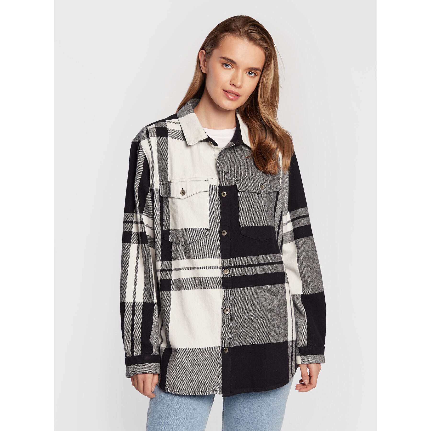 Roxy Риза Let It Go Flannel ARJWT03296 Сив Boyfriend Fit - Pepit.bg