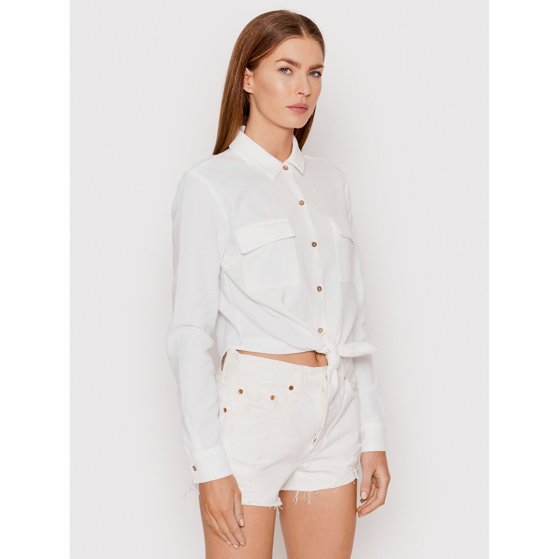 Roxy Риза Spring Flavour ERJWT03522 Бял Regular Fit - Pepit.bg