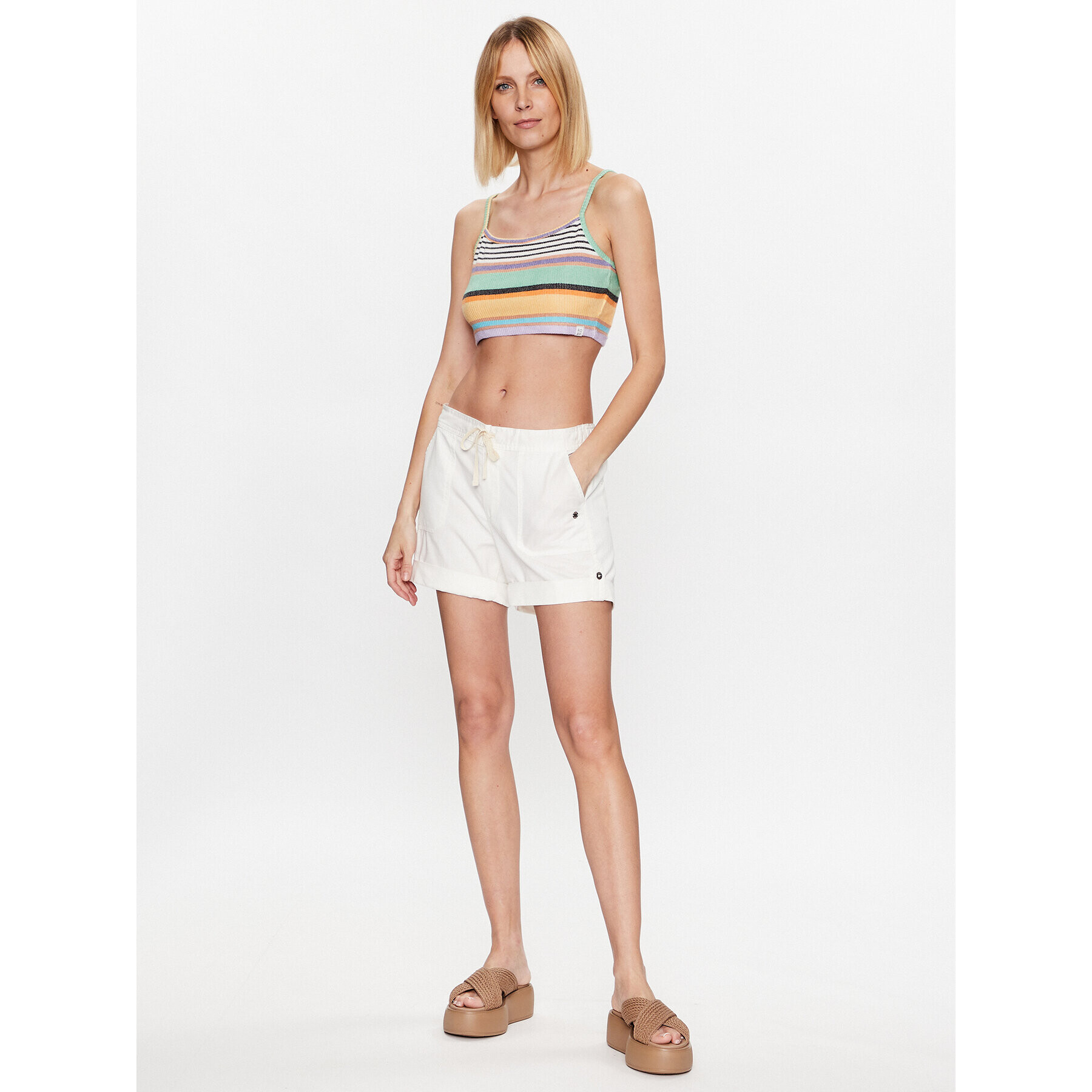 Roxy Шорти от плат Life Is Sweeter ERJNS03389 Бял Regular Fit - Pepit.bg