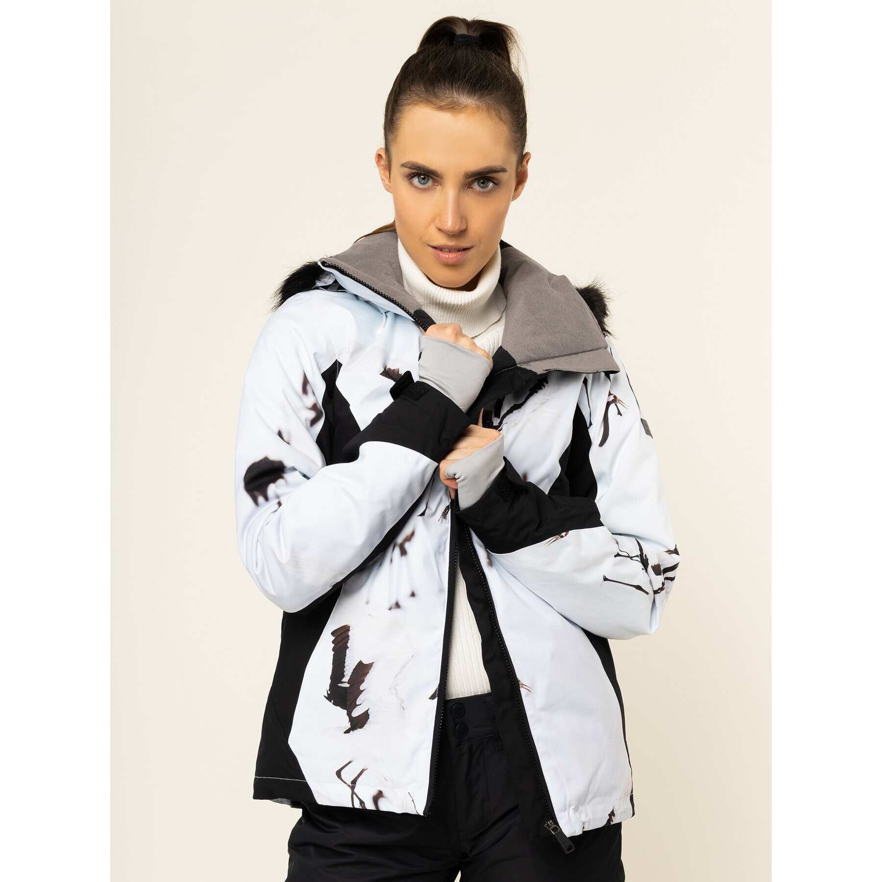Roxy Скиорско яке Jet Ski ERJTJ03218 Бял Slim Fit - Pepit.bg