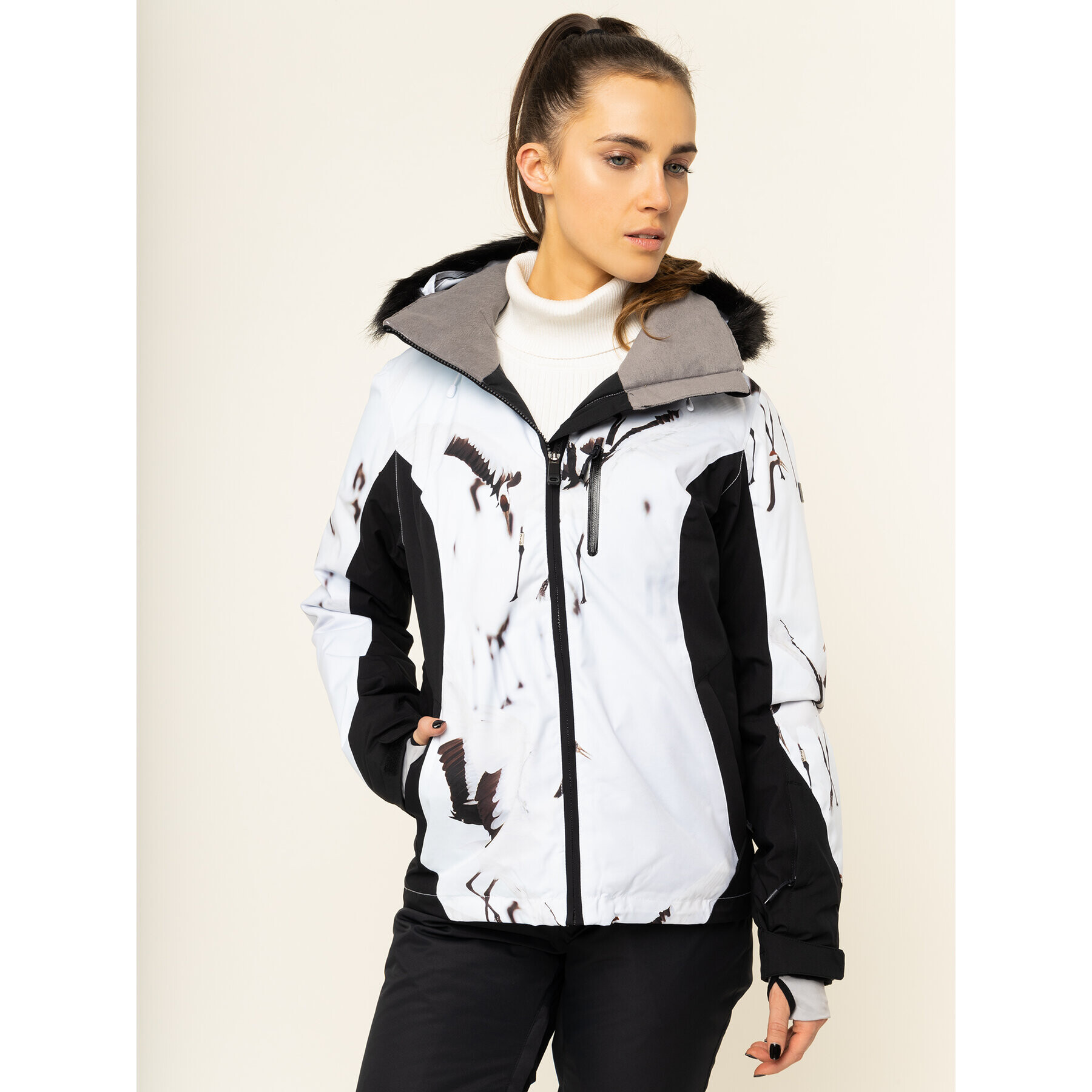 Roxy Скиорско яке Jet Ski ERJTJ03218 Бял Slim Fit - Pepit.bg