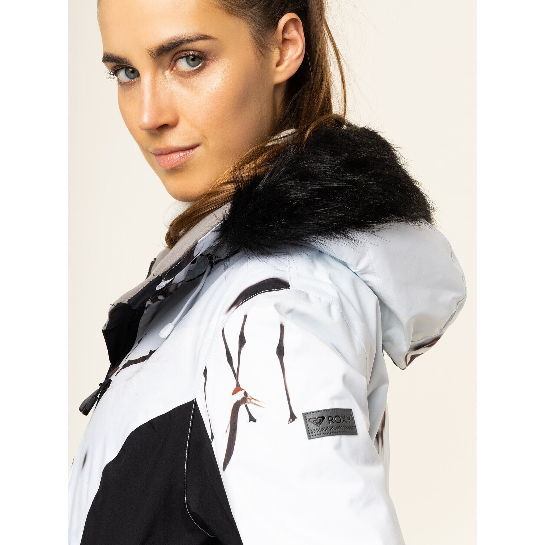 Roxy Скиорско яке Jet Ski ERJTJ03218 Бял Slim Fit - Pepit.bg