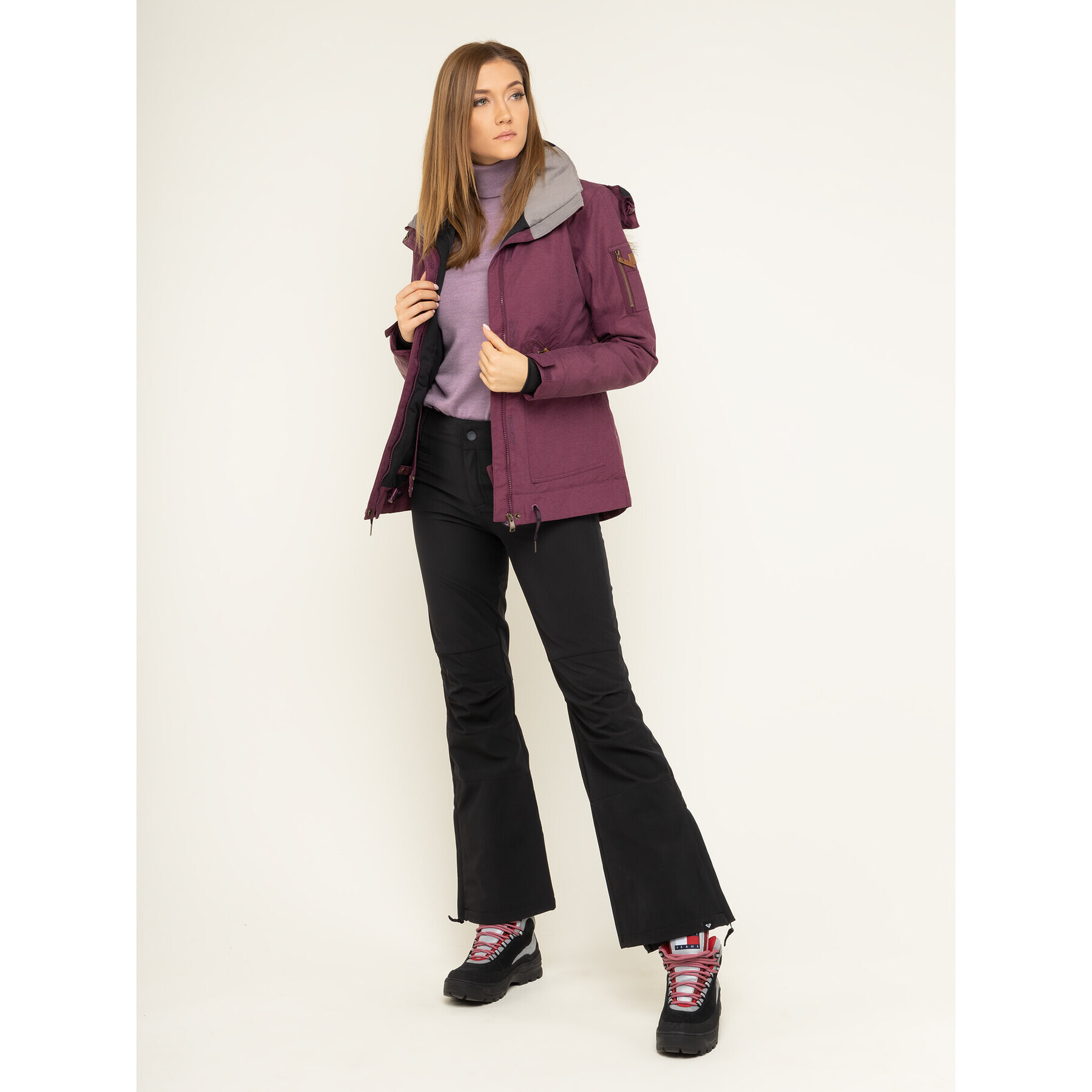Roxy Сноуборд яке Meade ERJTJ03229 Бордо Tailored Short Fit - Pepit.bg