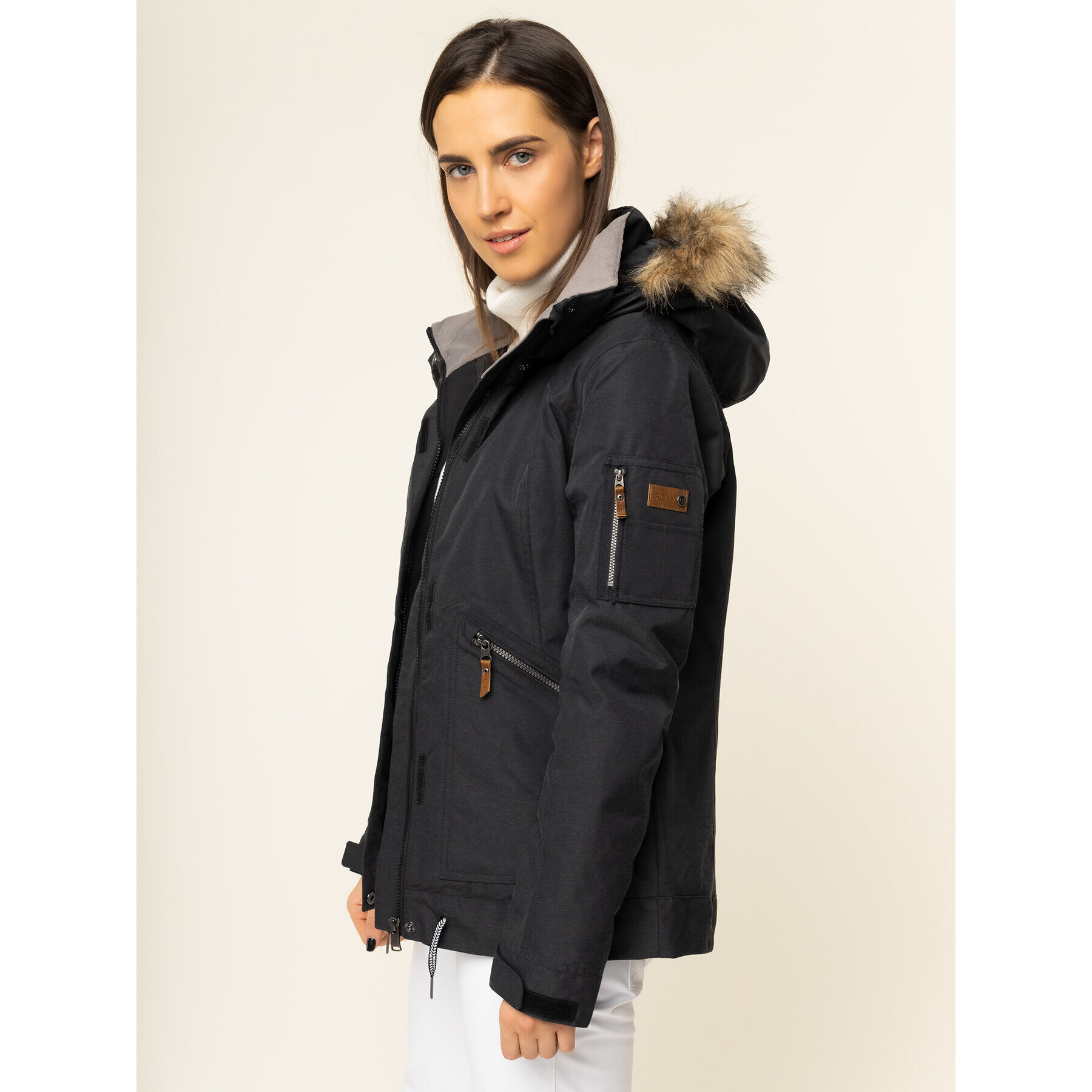 Roxy Сноуборд яке Meade ERJTJ03229 Черен Tailored Short Fit - Pepit.bg