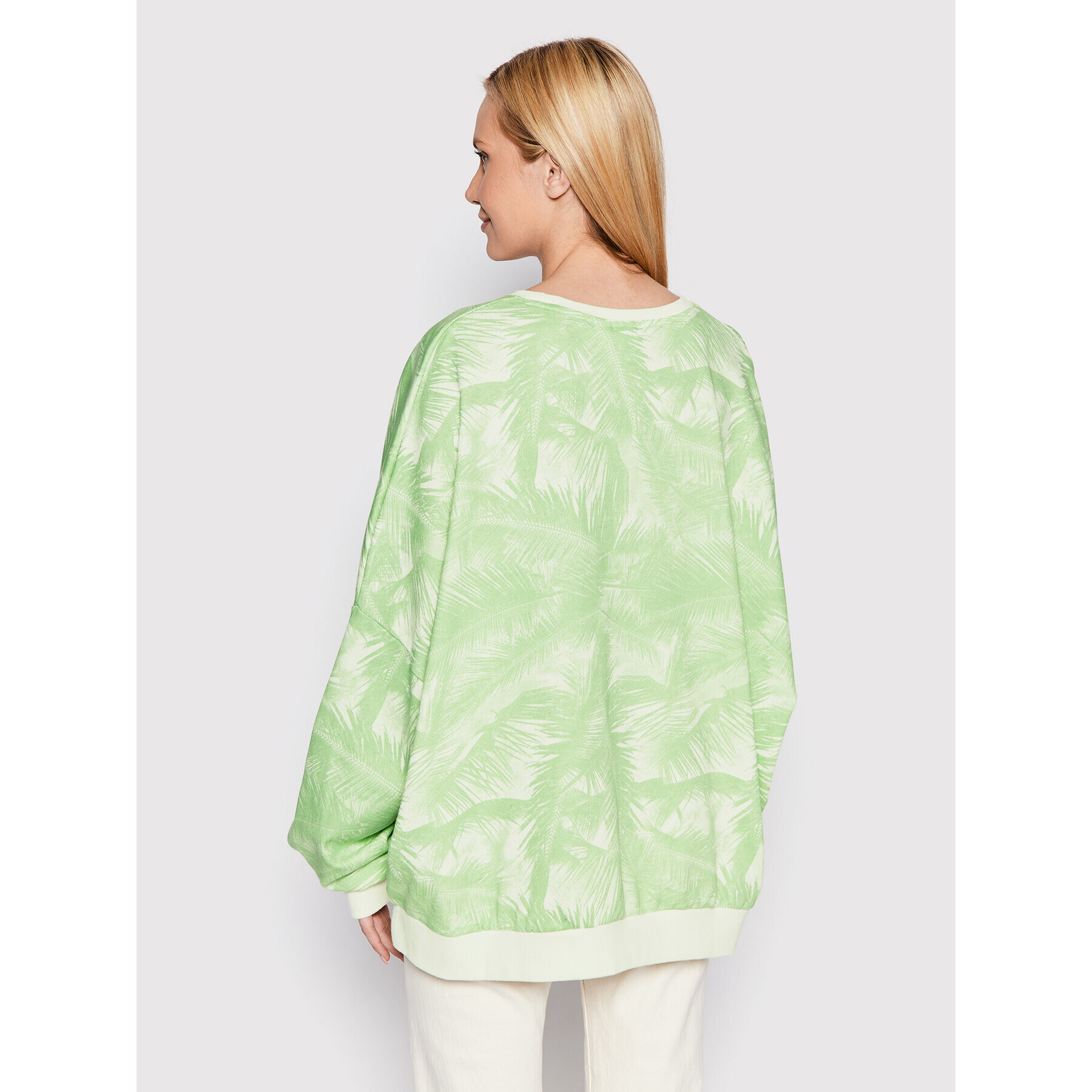 Roxy Суитшърт Bright Sunshine ARJFT04031 Зелен Oversize - Pepit.bg