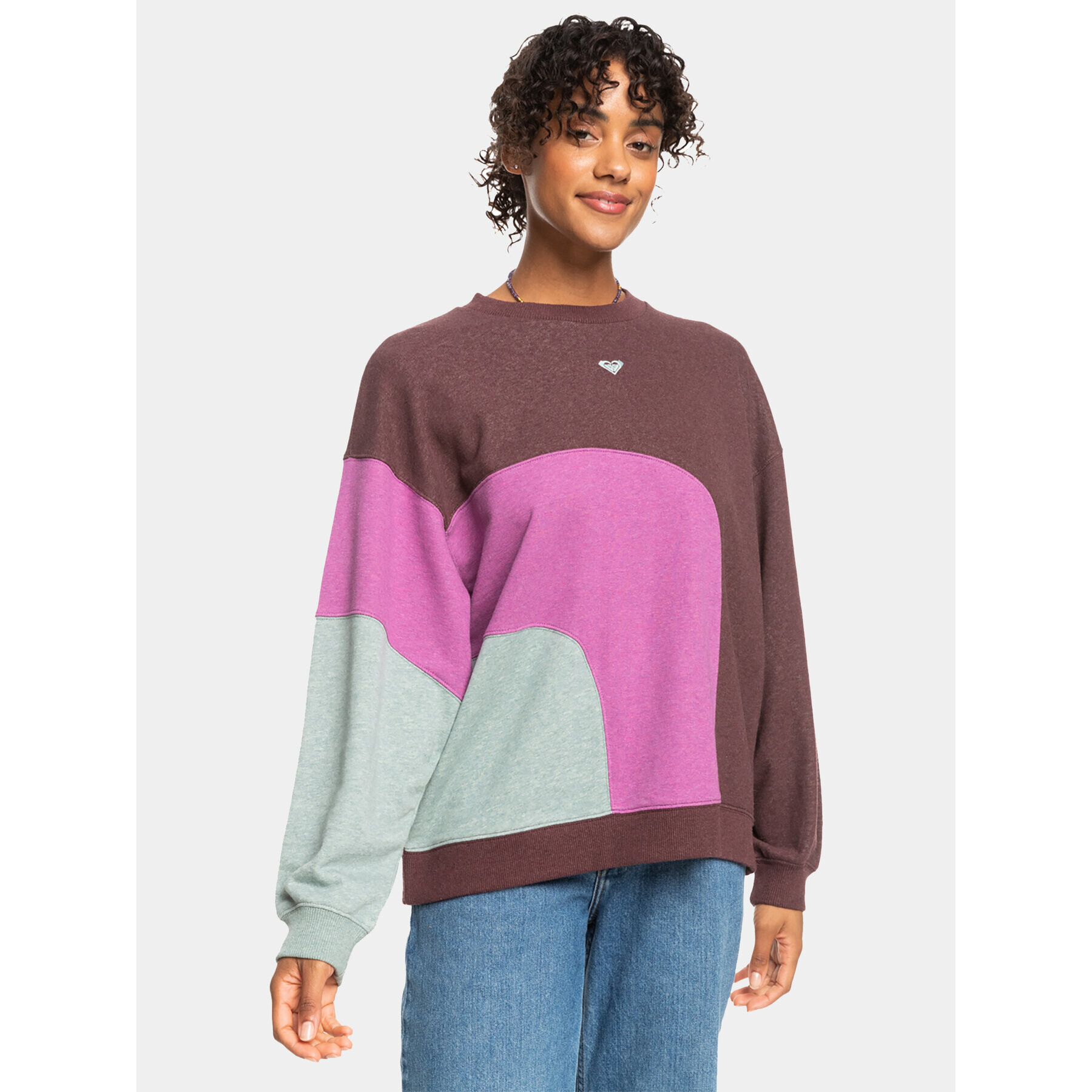 Roxy Суитшърт Happy Daize Otlr ERJFT04752 Кафяв Regular Fit - Pepit.bg
