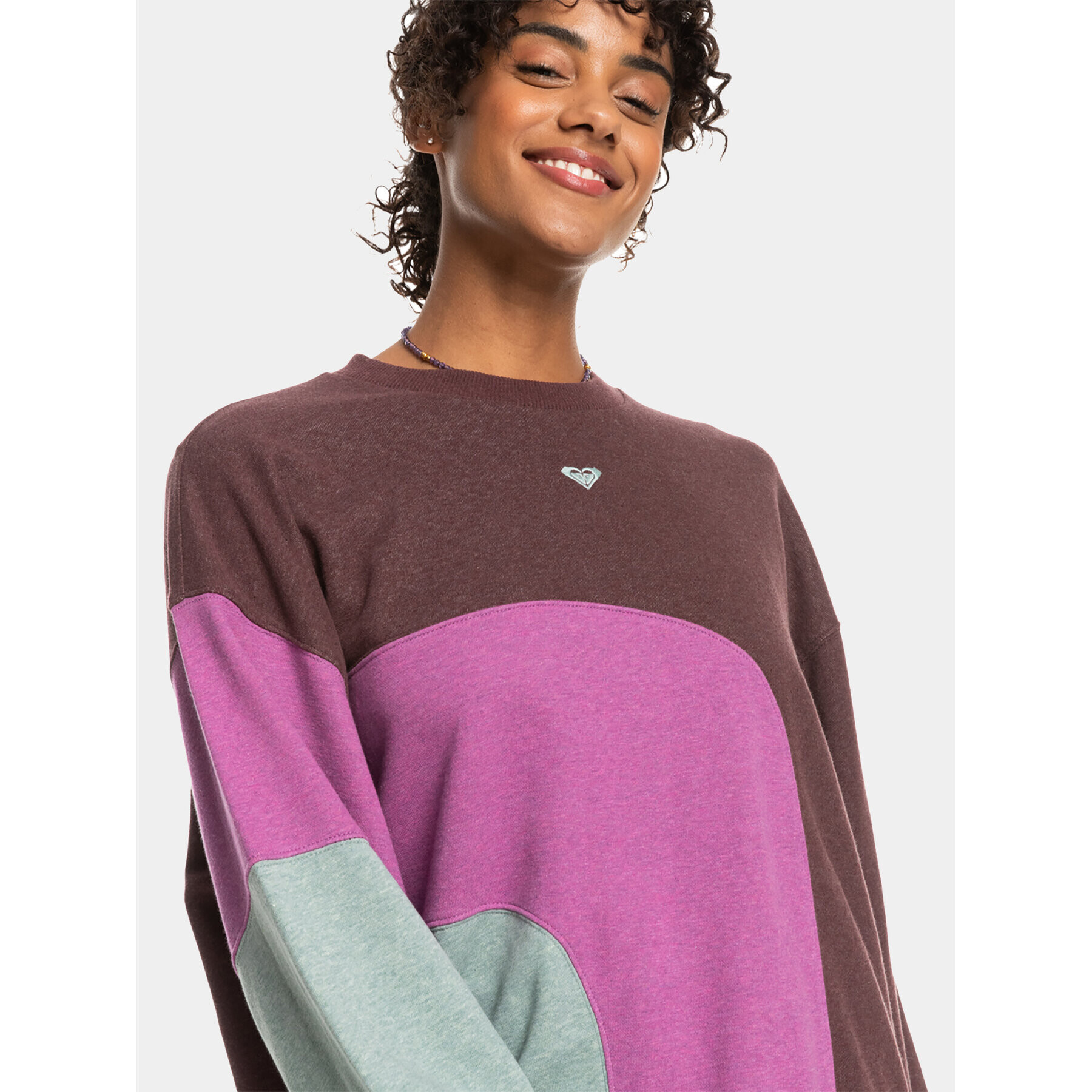 Roxy Суитшърт Happy Daize Otlr ERJFT04752 Кафяв Regular Fit - Pepit.bg