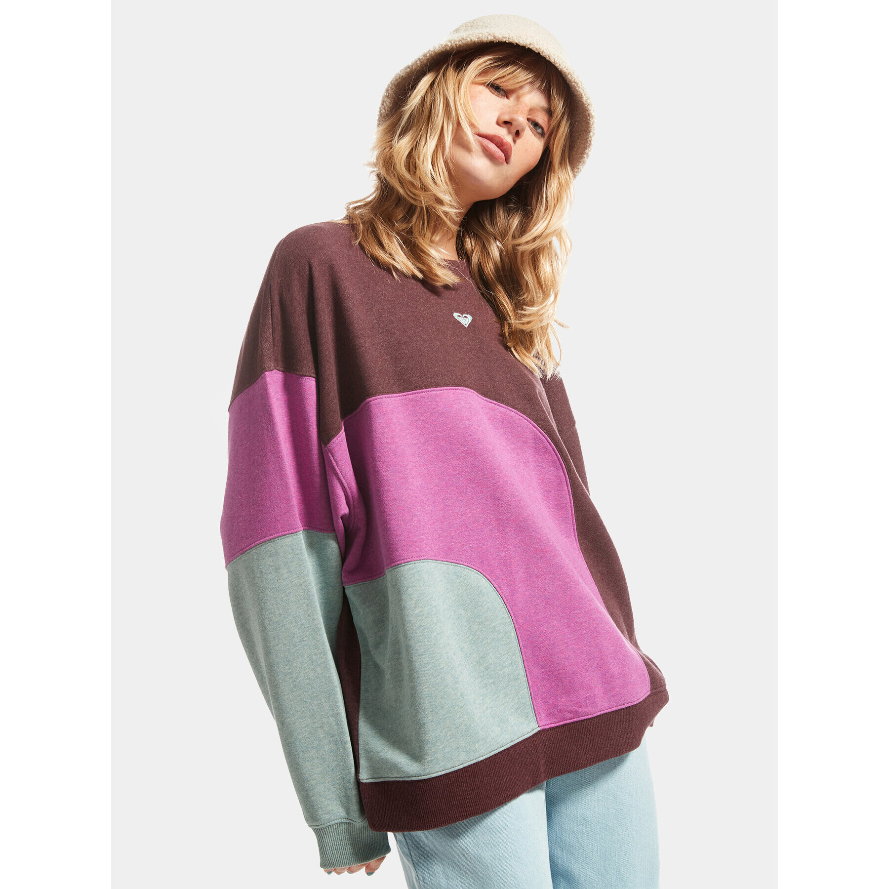 Roxy Суитшърт Happy Daize Otlr ERJFT04752 Кафяв Regular Fit - Pepit.bg