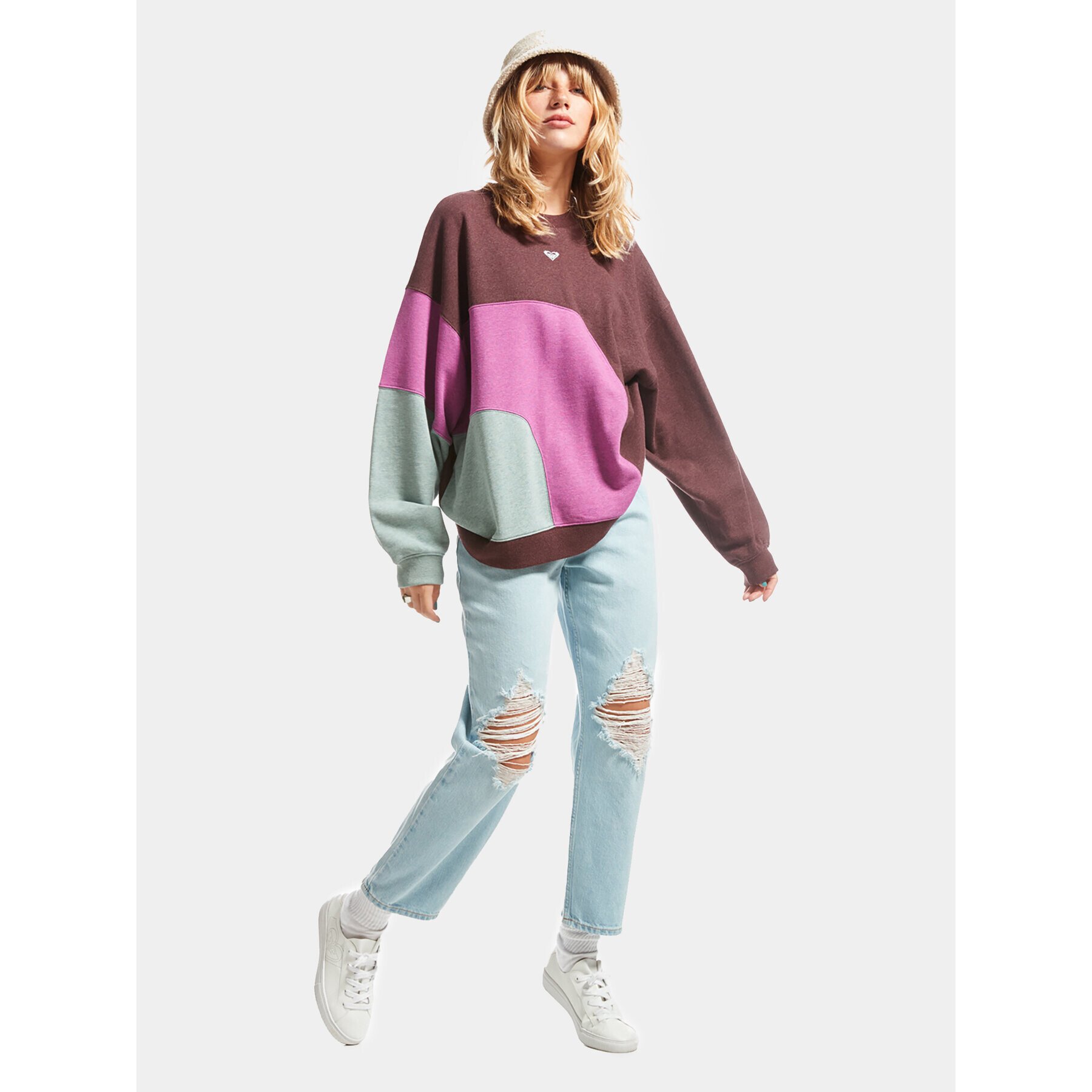 Roxy Суитшърт Happy Daize Otlr ERJFT04752 Кафяв Regular Fit - Pepit.bg