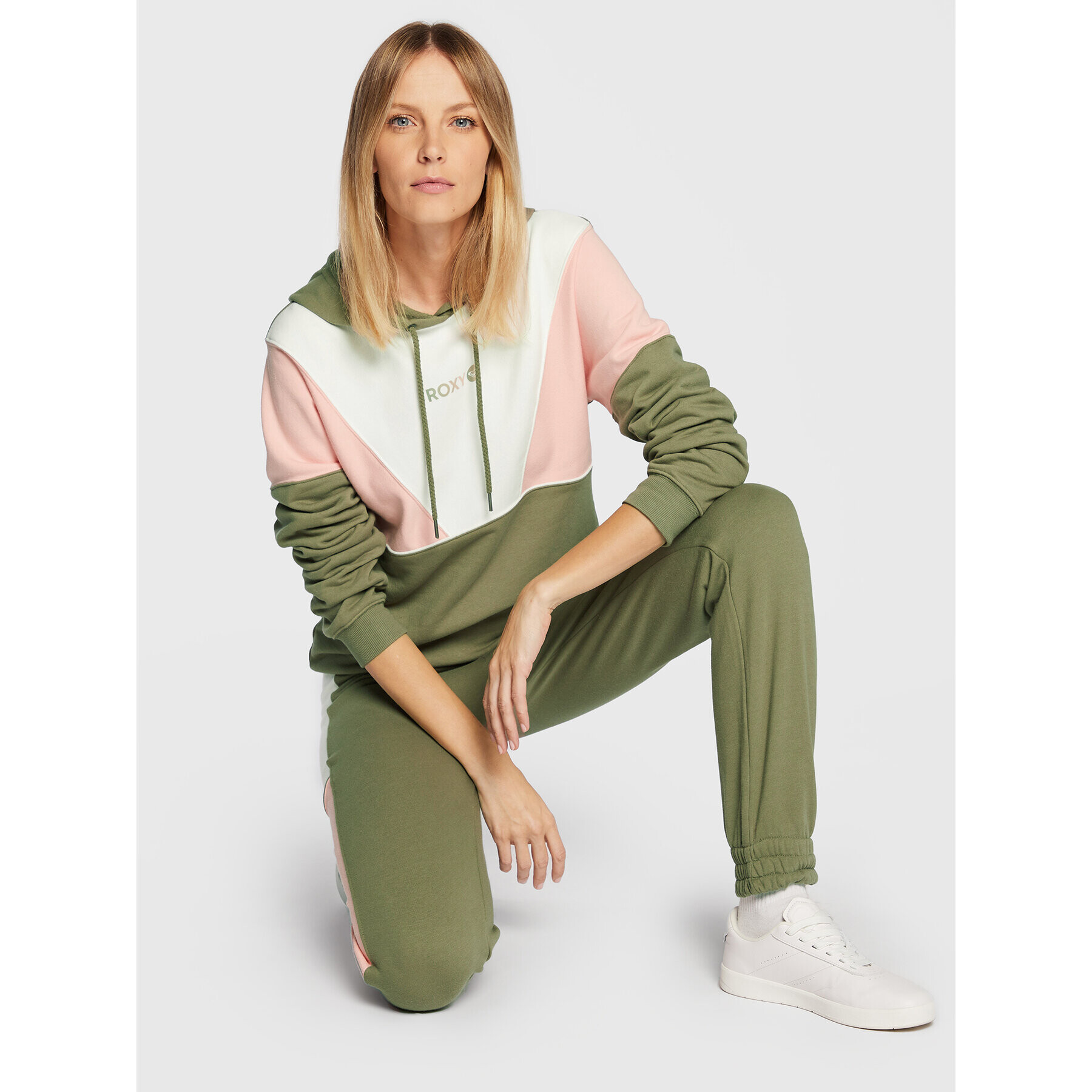 Roxy Суитшърт Lets Get Going ERJFT04591 Зелен Relaxed Fit - Pepit.bg