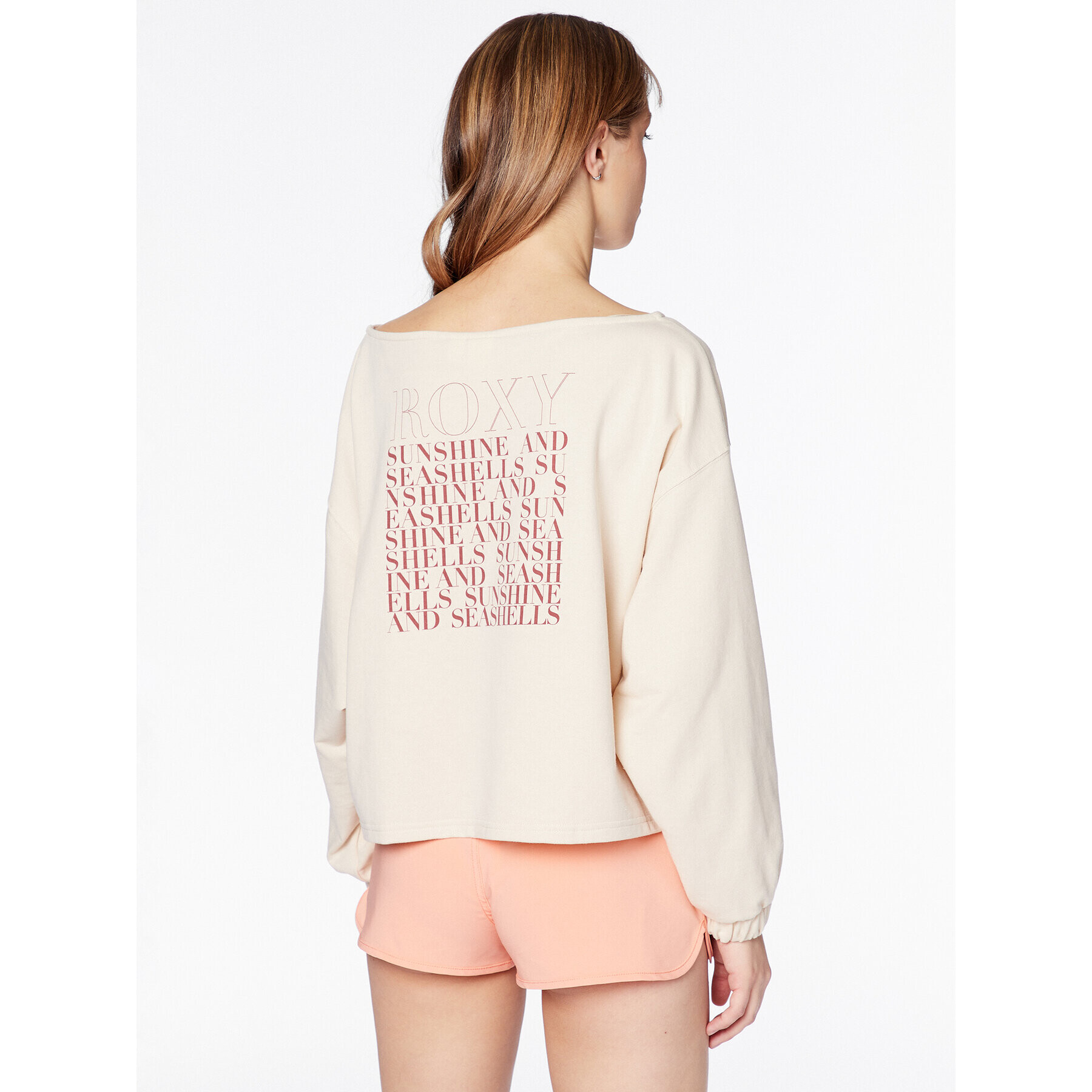 Roxy Суитшърт Next Set ERJFT04701 Бежов Relaxed Fit - Pepit.bg