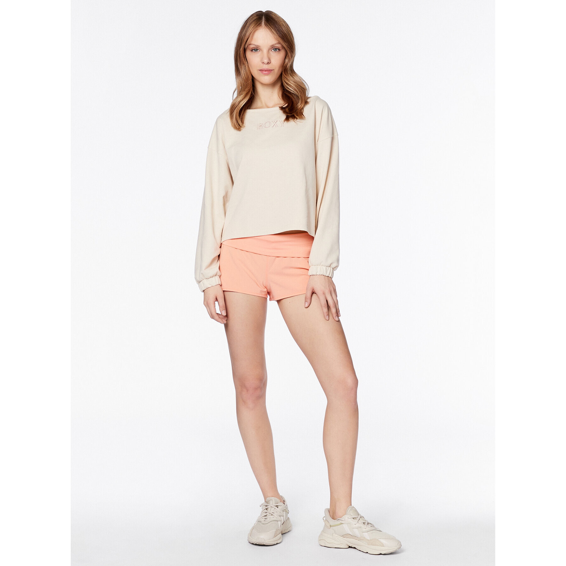 Roxy Суитшърт Next Set ERJFT04701 Бежов Relaxed Fit - Pepit.bg