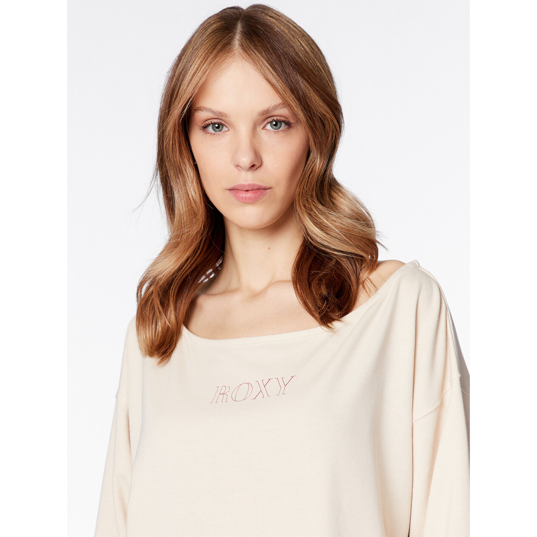 Roxy Суитшърт Next Set ERJFT04701 Бежов Relaxed Fit - Pepit.bg