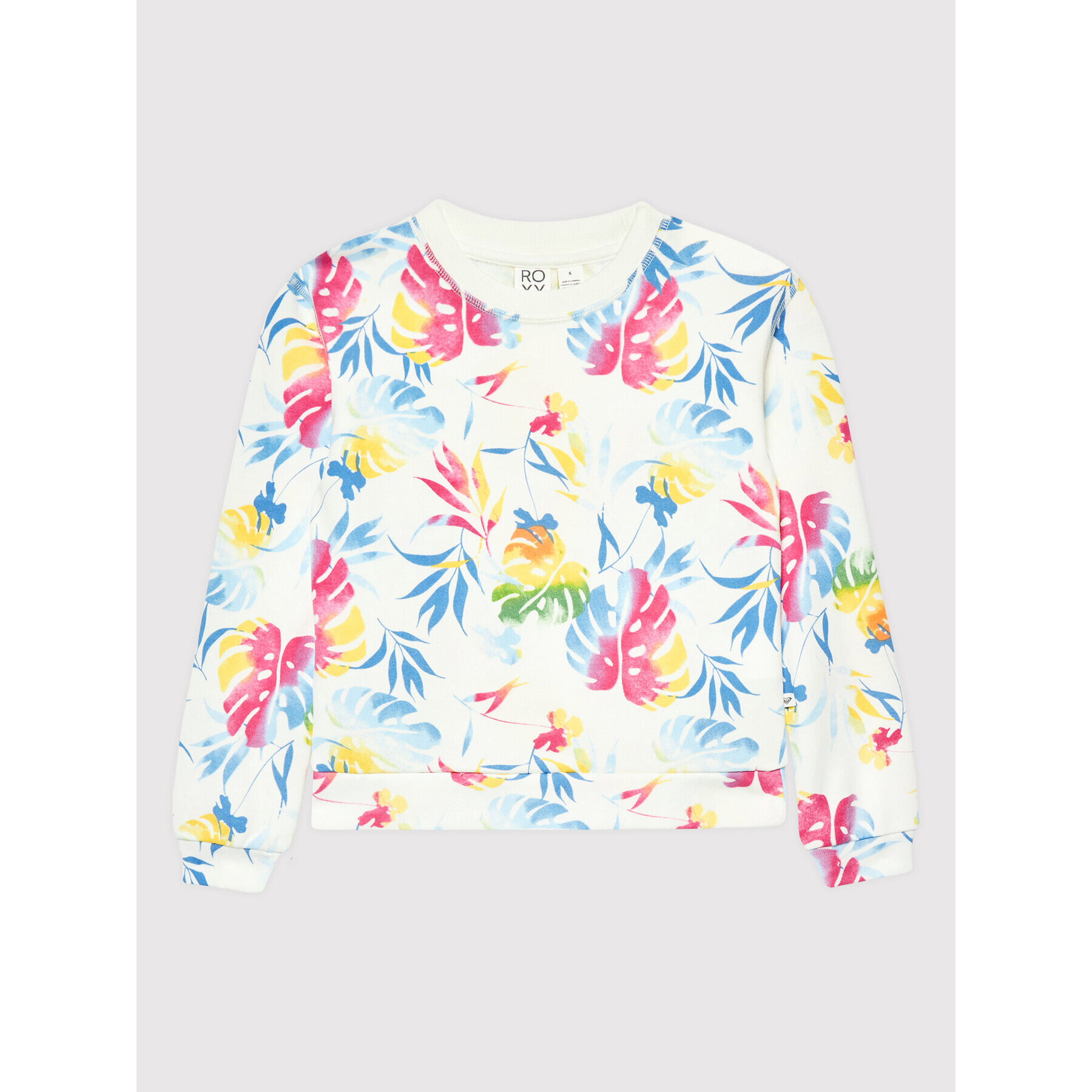 Roxy Суитшърт Off To The Beach ERGFT03698 Бял Regular Fit - Pepit.bg