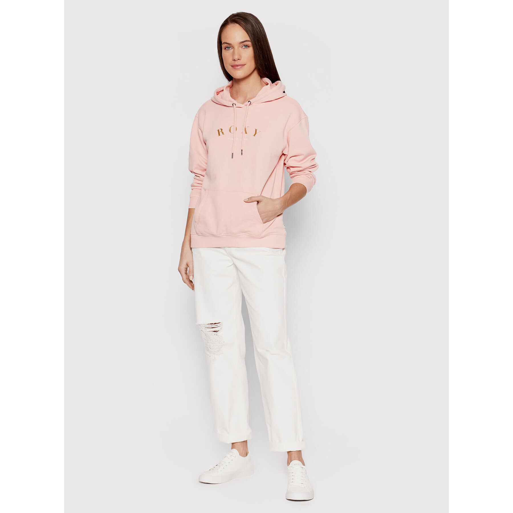 Roxy Суитшърт Surf Stoked ERJFT04535 Розов Relaxed Fit - Pepit.bg