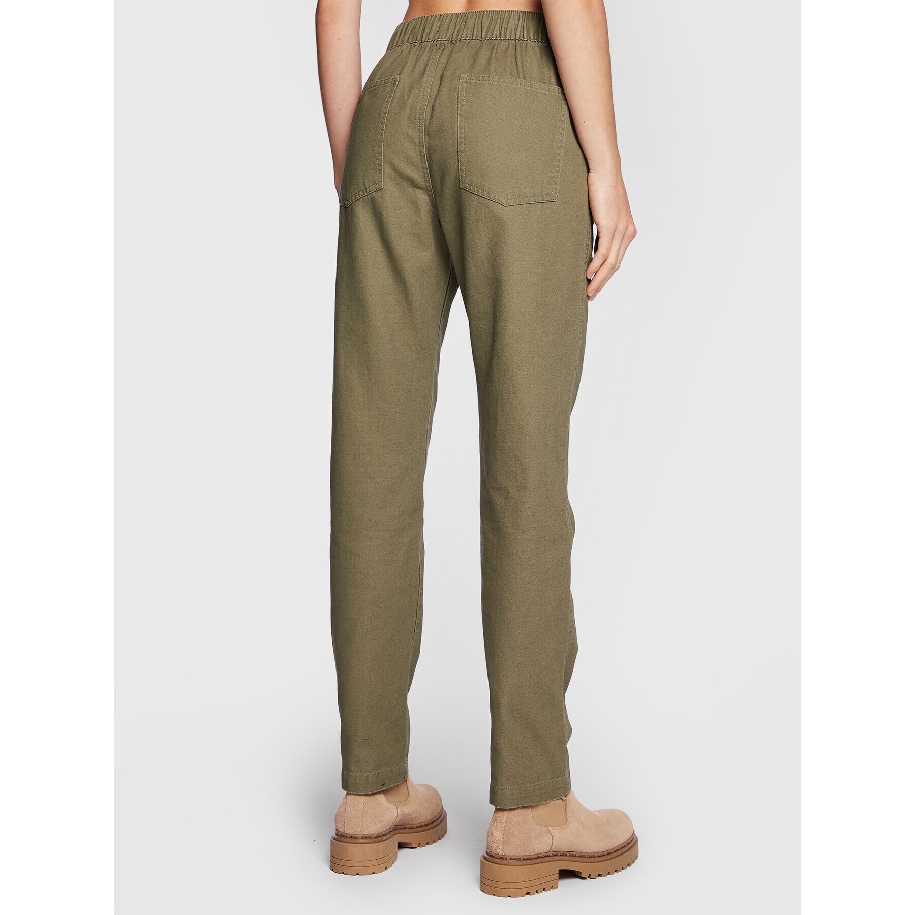 Roxy Текстилни панталони Canvas ERJNP03467 Зелен Relaxed Fit - Pepit.bg