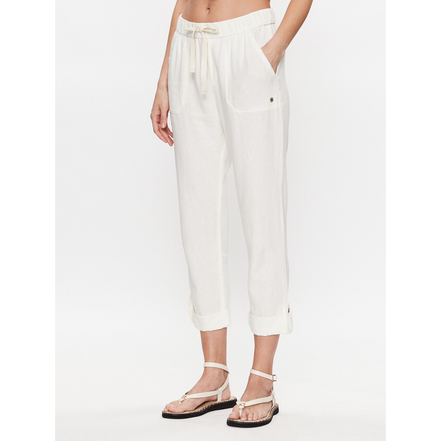 Roxy Текстилни панталони ERJNP03294 Бял Regular Fit - Pepit.bg