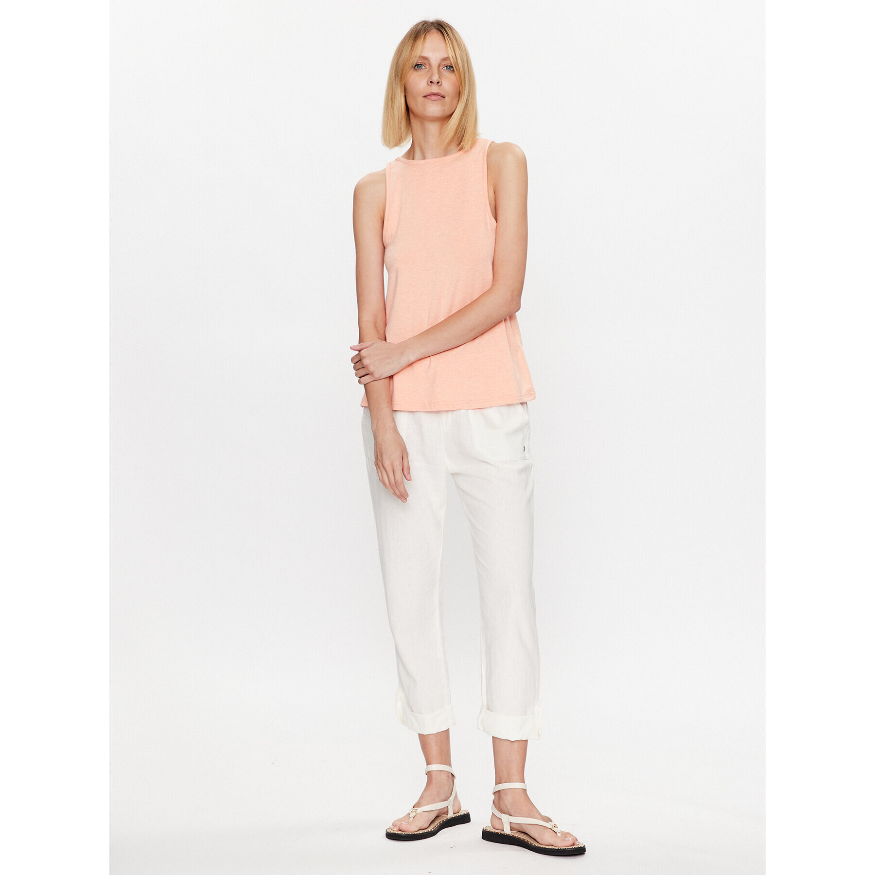 Roxy Текстилни панталони ERJNP03294 Бял Regular Fit - Pepit.bg