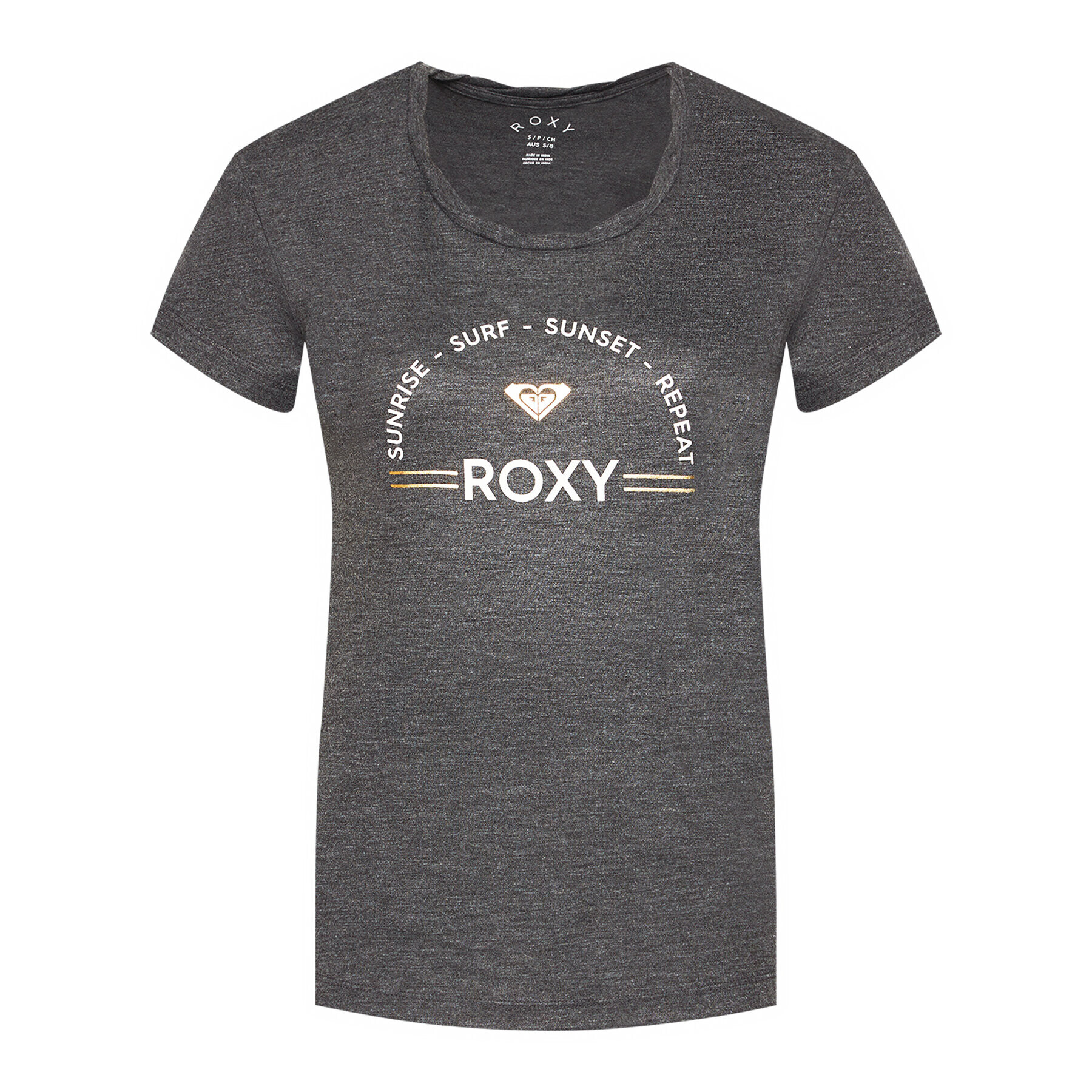 Roxy Тишърт Chasing The Swell ERJZT05138 Сив Regular Fit - Pepit.bg