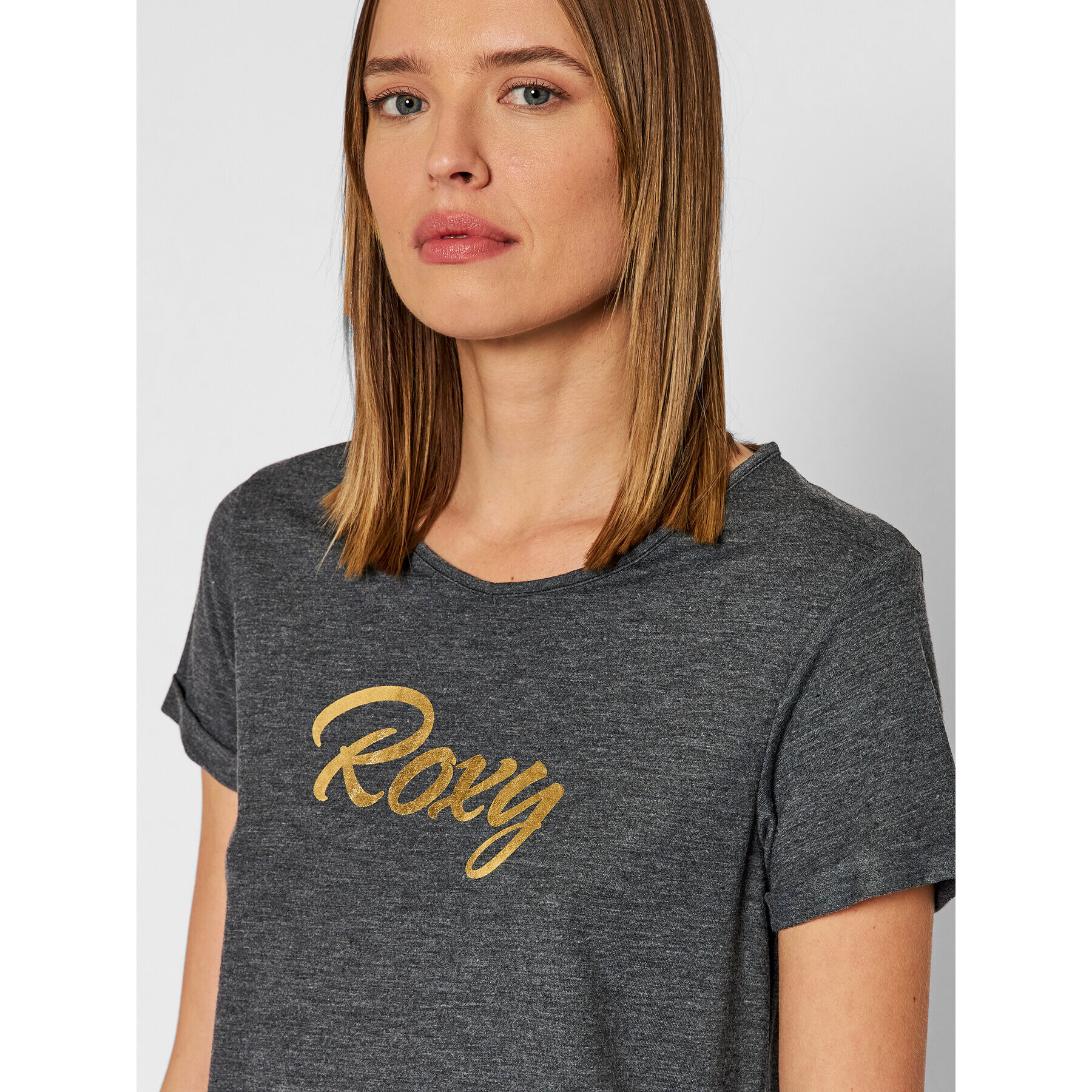 Roxy Тишърт ERJZT05266 Сив Regular Fit - Pepit.bg