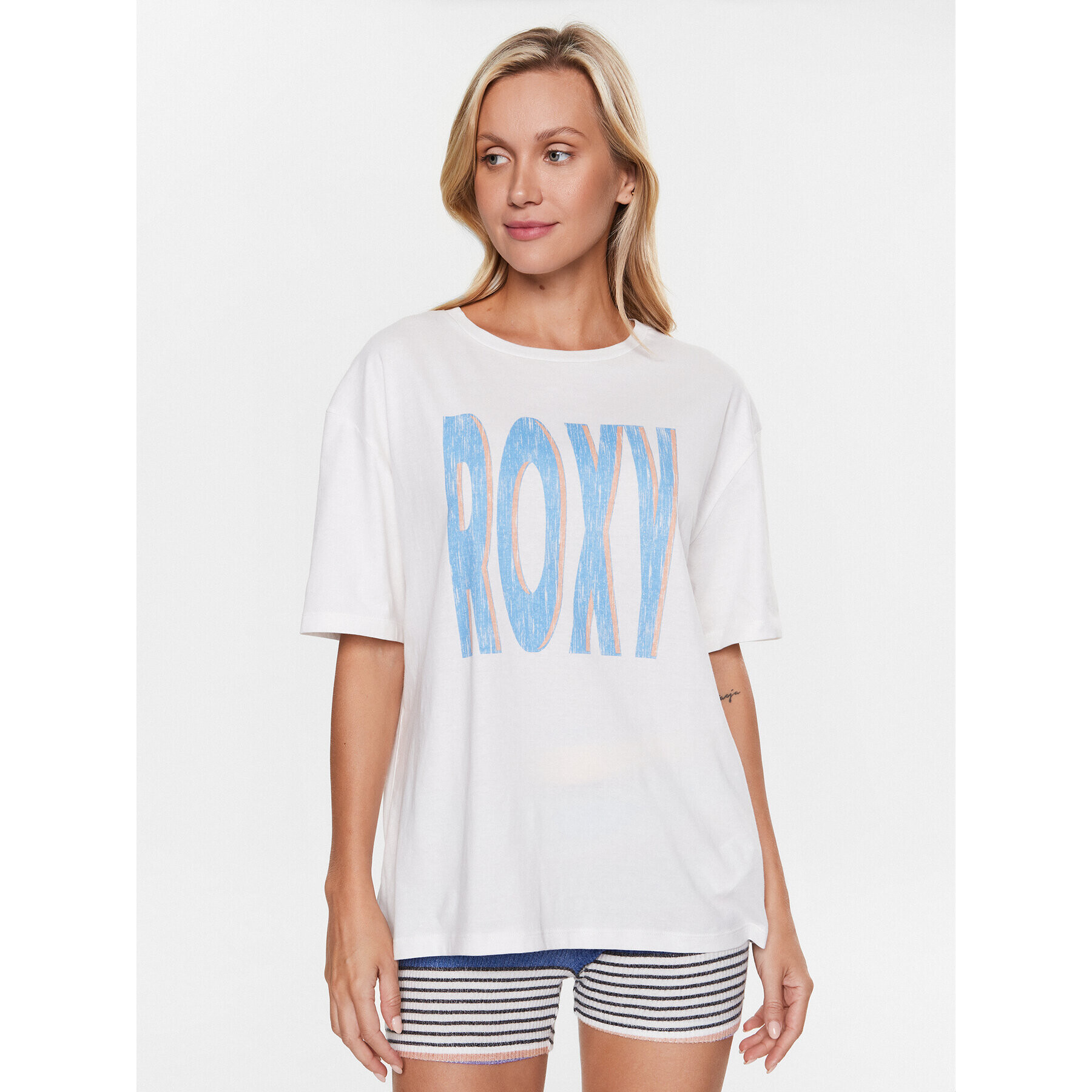 Roxy Тишърт ERJZT05461 Бял Regular Fit - Pepit.bg