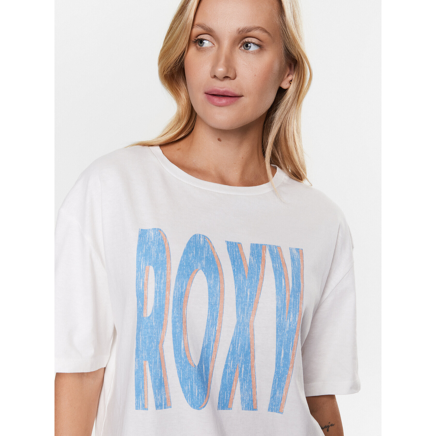 Roxy Тишърт ERJZT05461 Бял Regular Fit - Pepit.bg