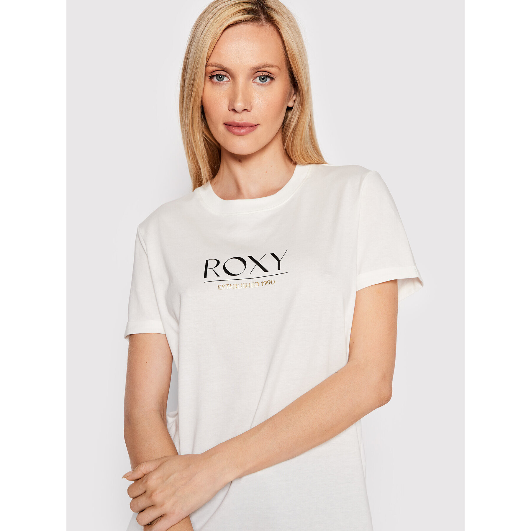 Roxy Тишърт Noon Ocean ERJZT05424 Бял Regular Fit - Pepit.bg