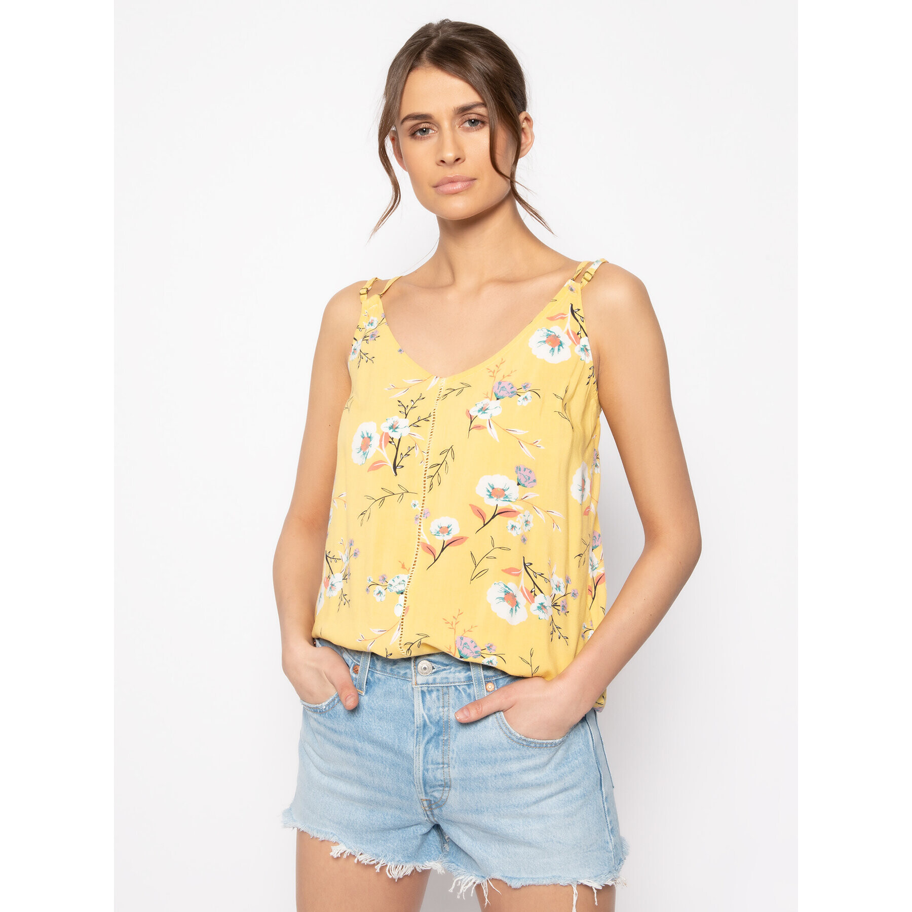 Roxy Топ Got To Be Real ERJWT03371 Жълт Regular Fit - Pepit.bg