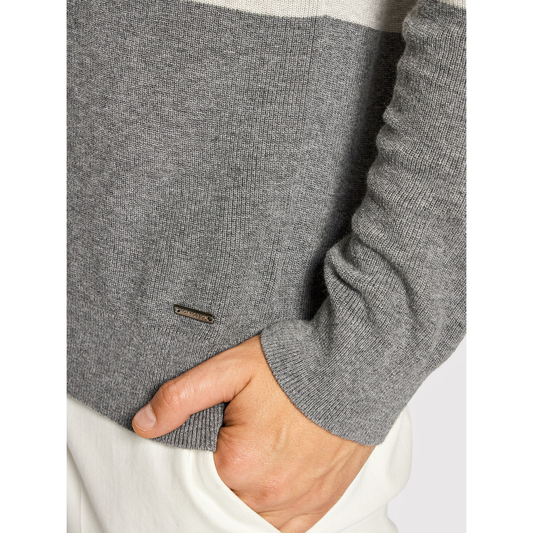 Roy Robson Поло 5857-91 Сив Slim Fit - Pepit.bg