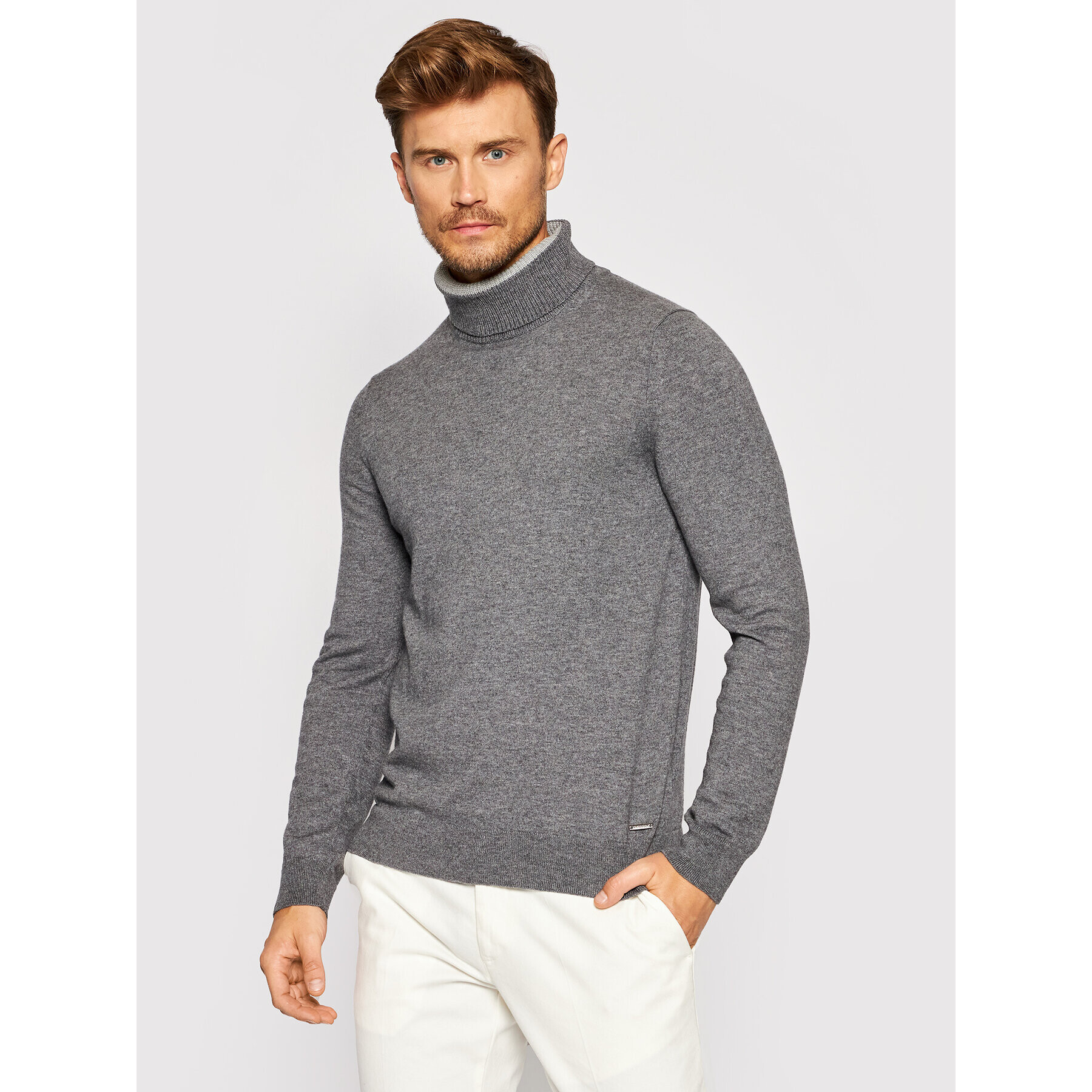 Roy Robson Поло 5863-91 Сив Slim Fit - Pepit.bg